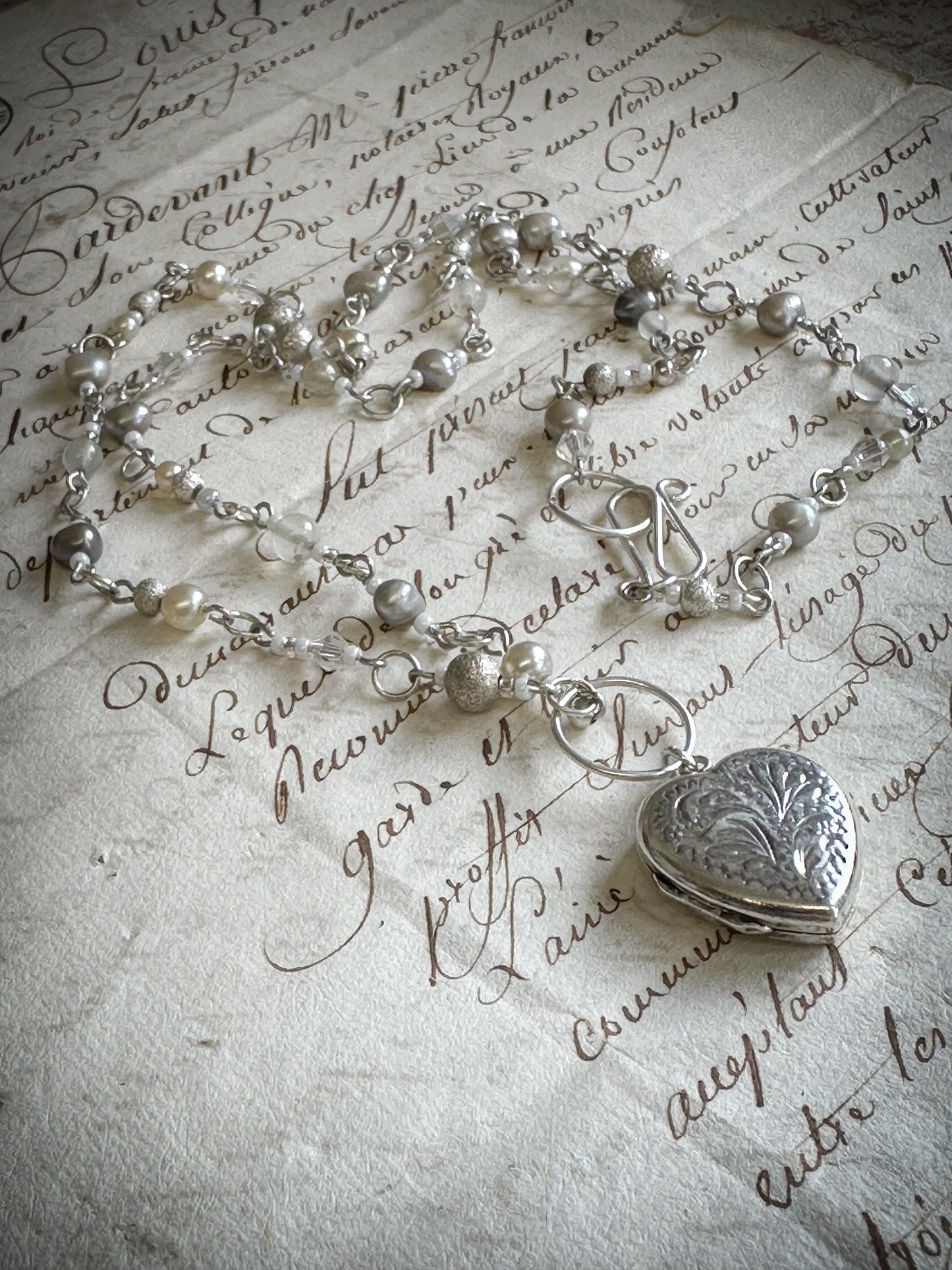 Found Object Vintage Silver Heart Locket Necklace by Jealous Moon Jewellery