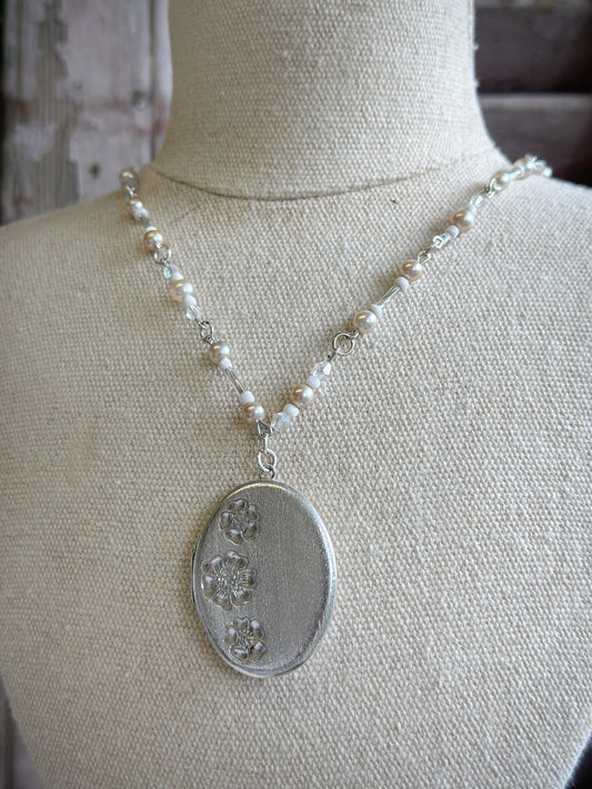 Found Object Vintage Silver Locket Necklace by Jealous Moon Jewellery