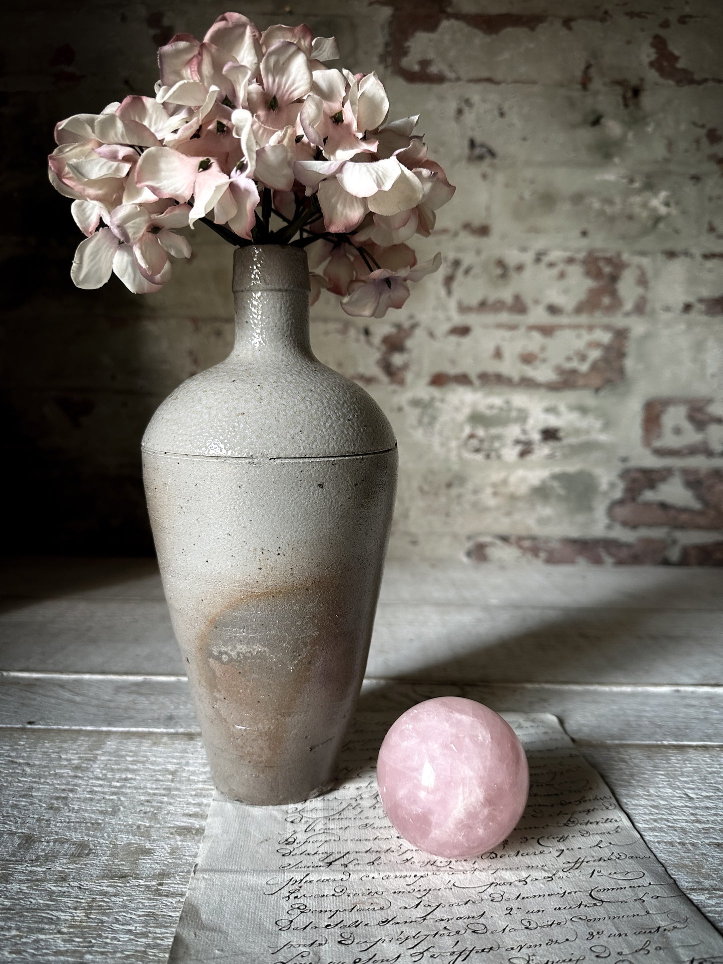 A vintage Rose Quartz Sphere