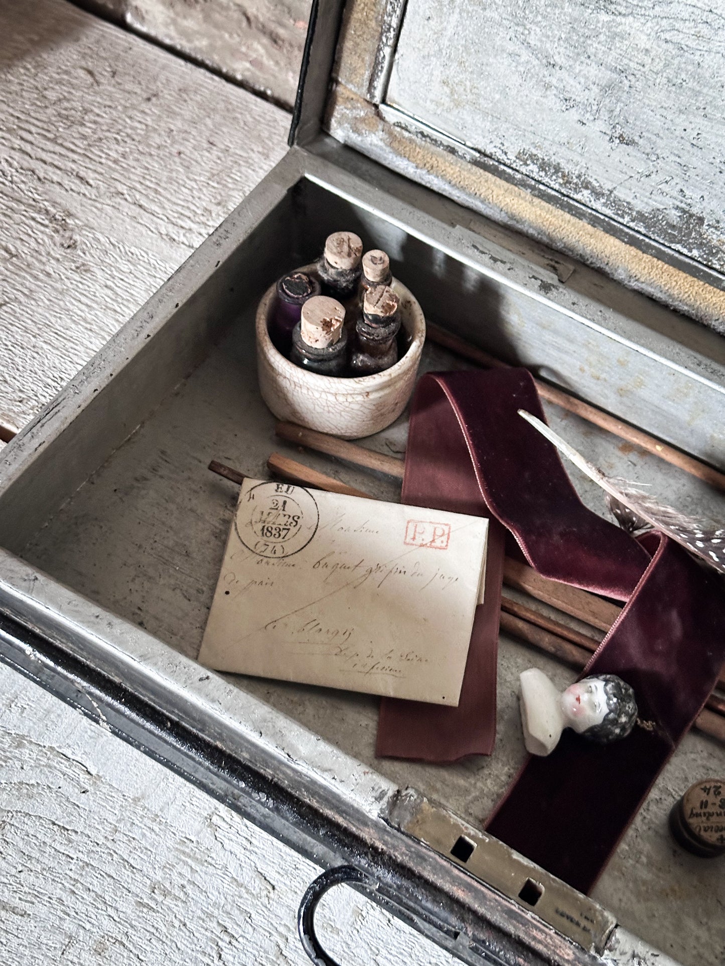 Antique Royal Arch Masonic Japanned Tin & Toleware Document Box – Dr J. Rusher, Chapter No. 280, Worcester