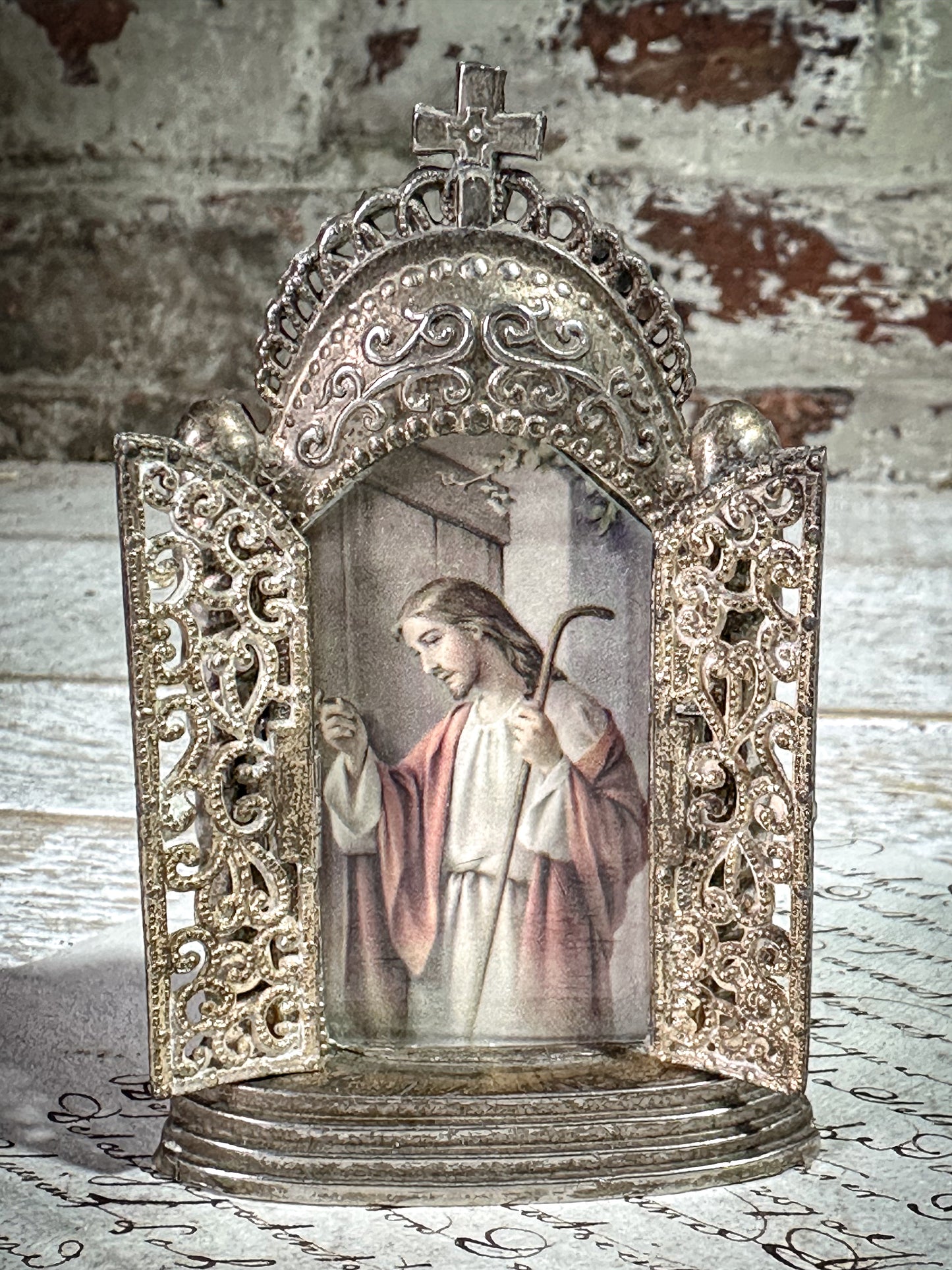 Antique French miniature Shrine