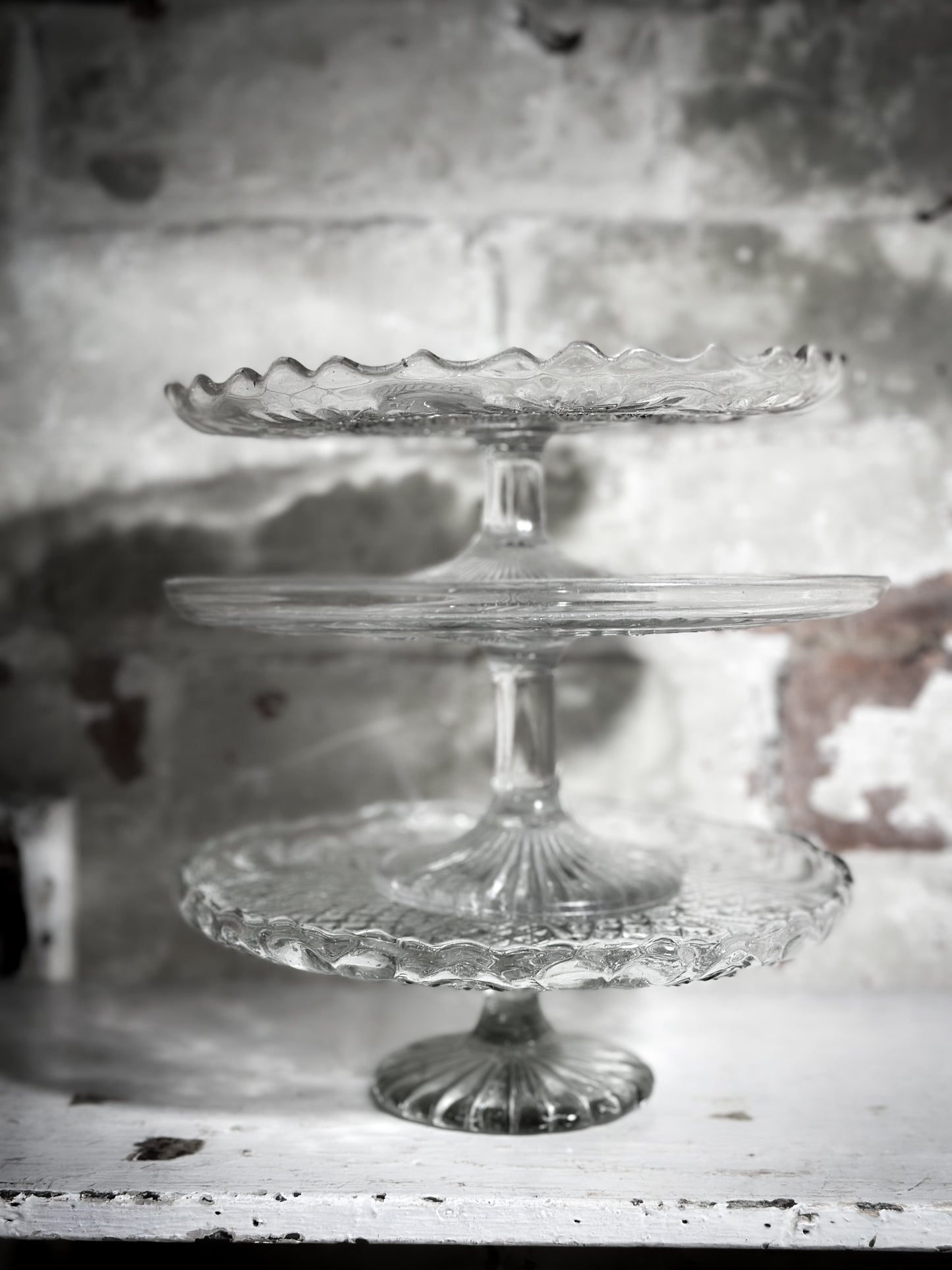 Pressed Glass Vintage Cake Stand