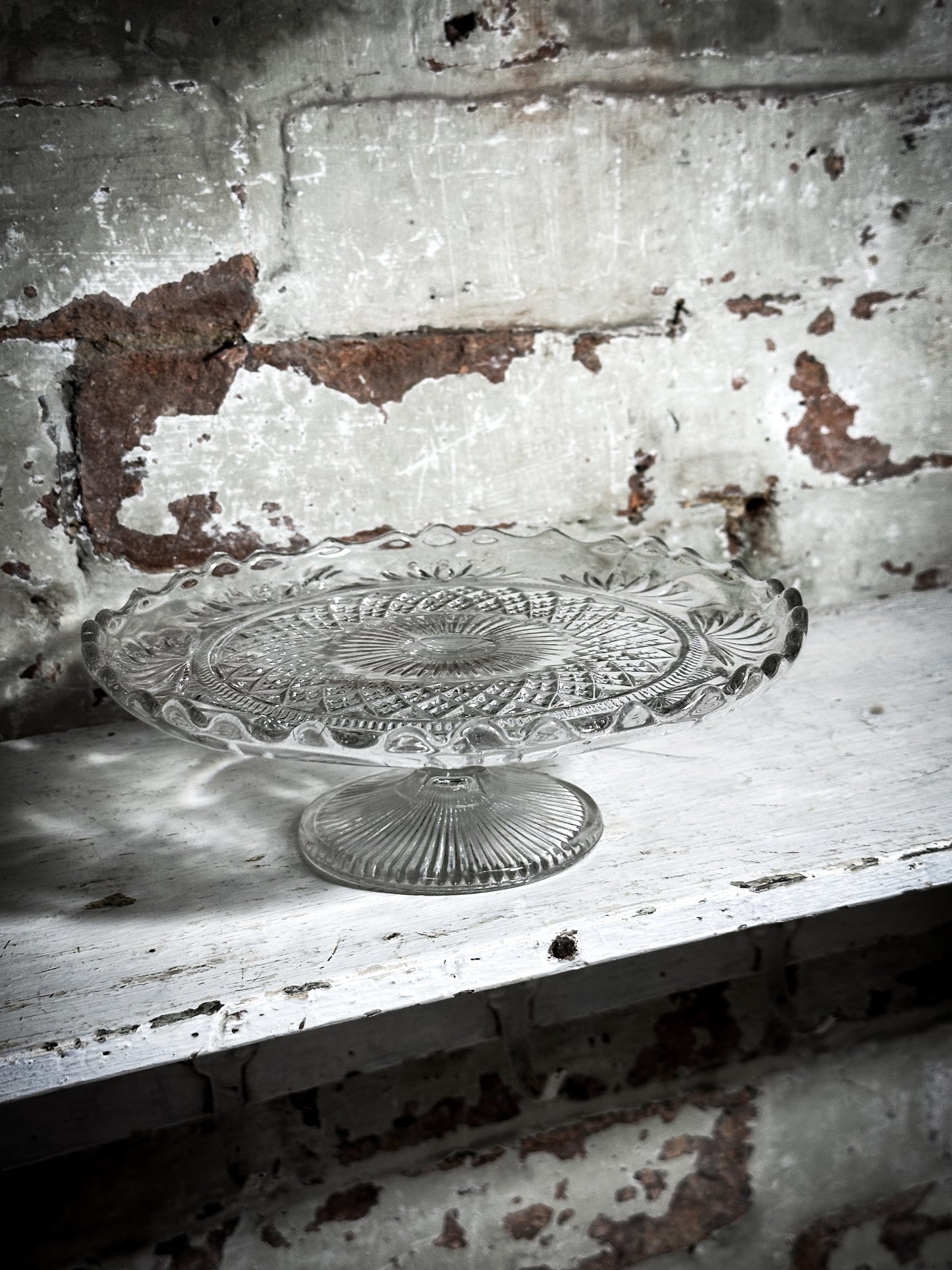 Pressed Glass Vintage Cake Stand