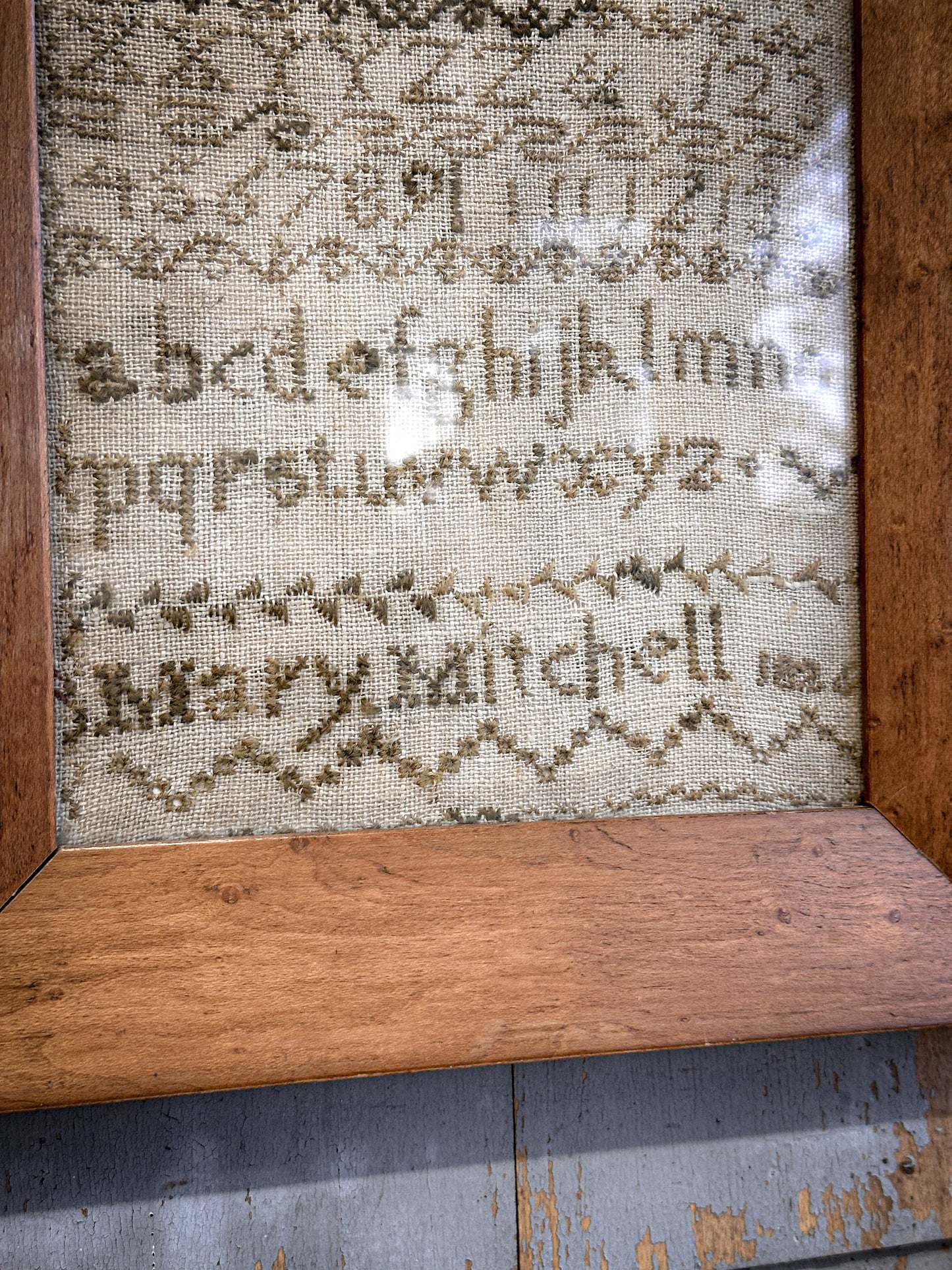 Original Framed Georgian Sampler by Mary Michell, 1824