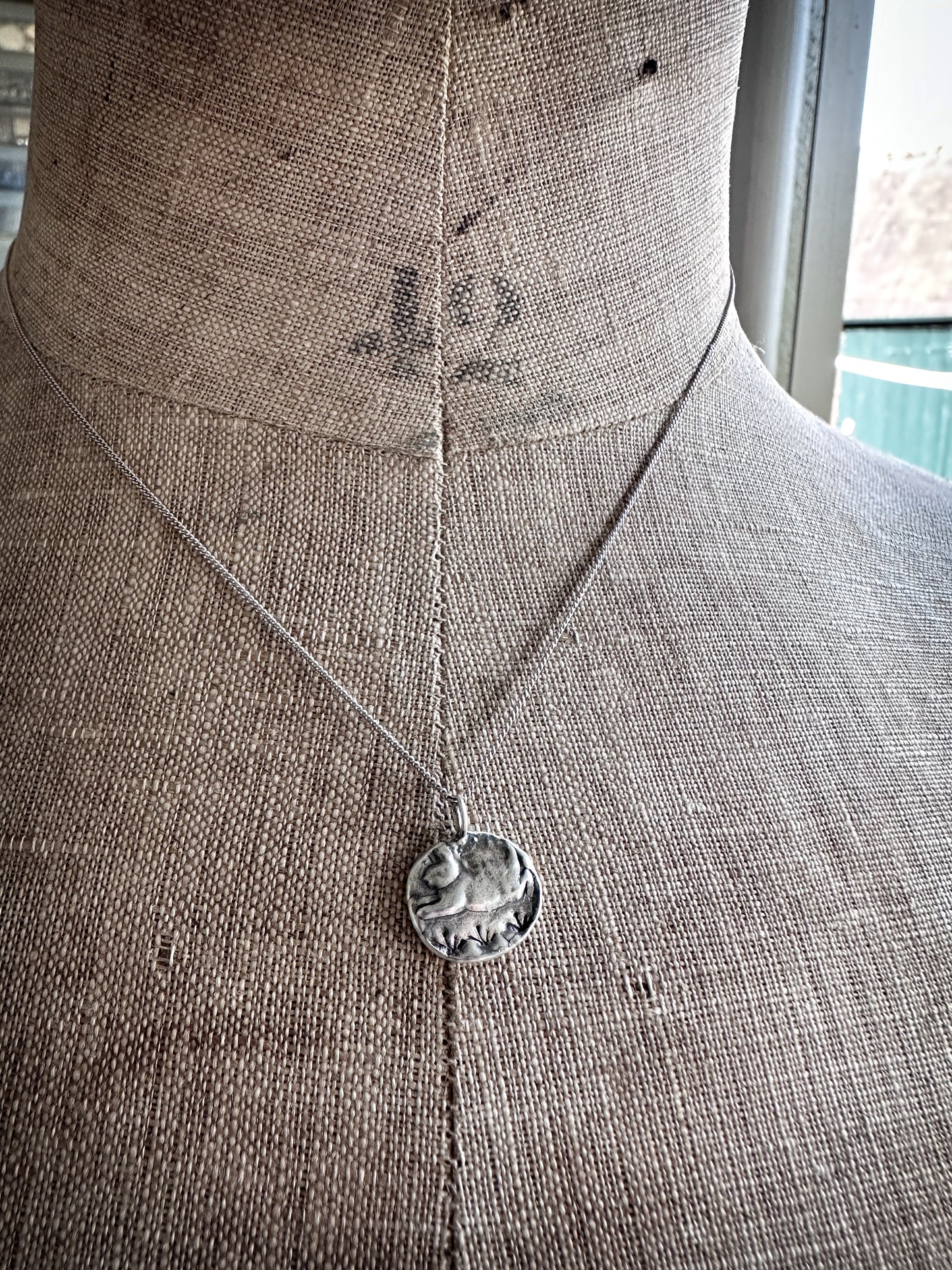 Meadow Rabbit Pendant – Handcrafted .999 Fine Silver Necklace