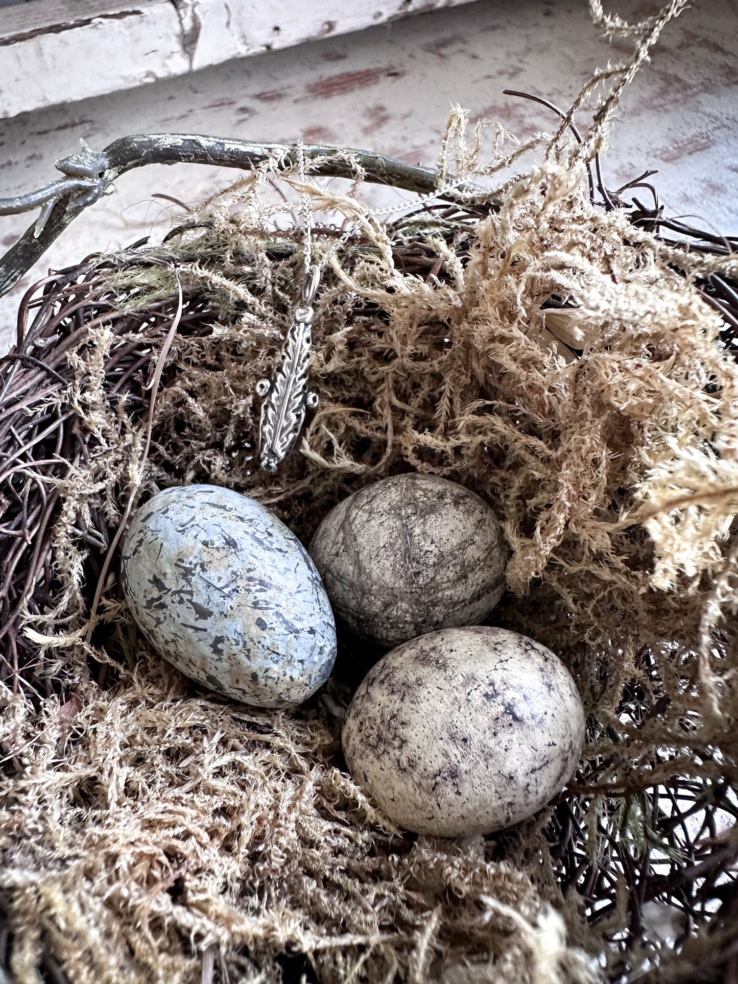Moonlit Fern Necklace – Fine Silver Fern from an Antique Wedgwood Sprig