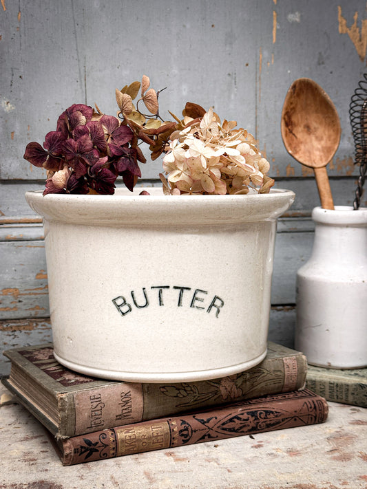Victorian Ironstone “Butter” Crock – Antique Farmhouse Kitchenalia