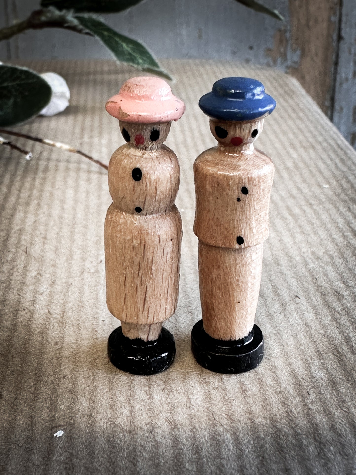 A Vintage German Erzgebirge Lady & Gentleman For A Christmas Putz Village