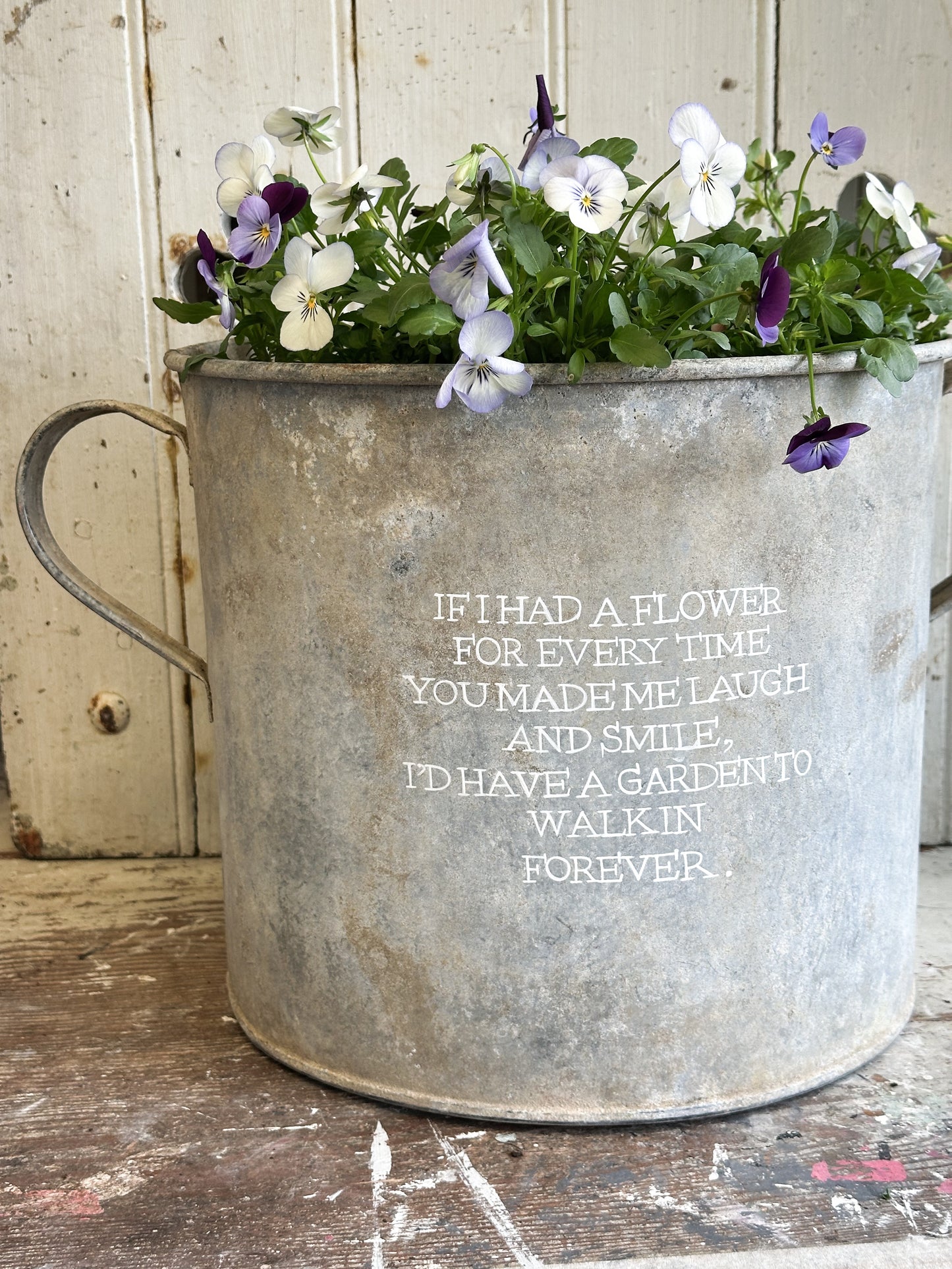 “If I had a Flower” Galvanised Garden Planter