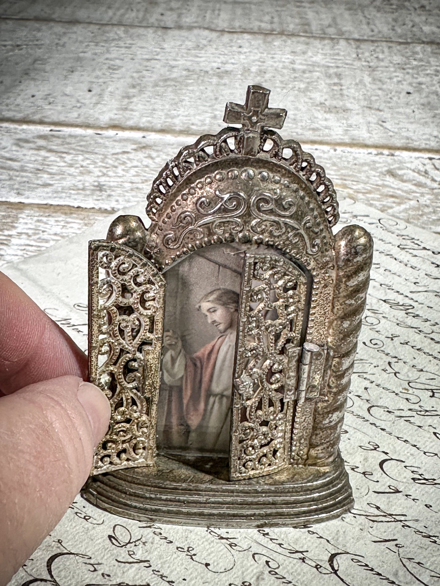 Antique French miniature Shrine