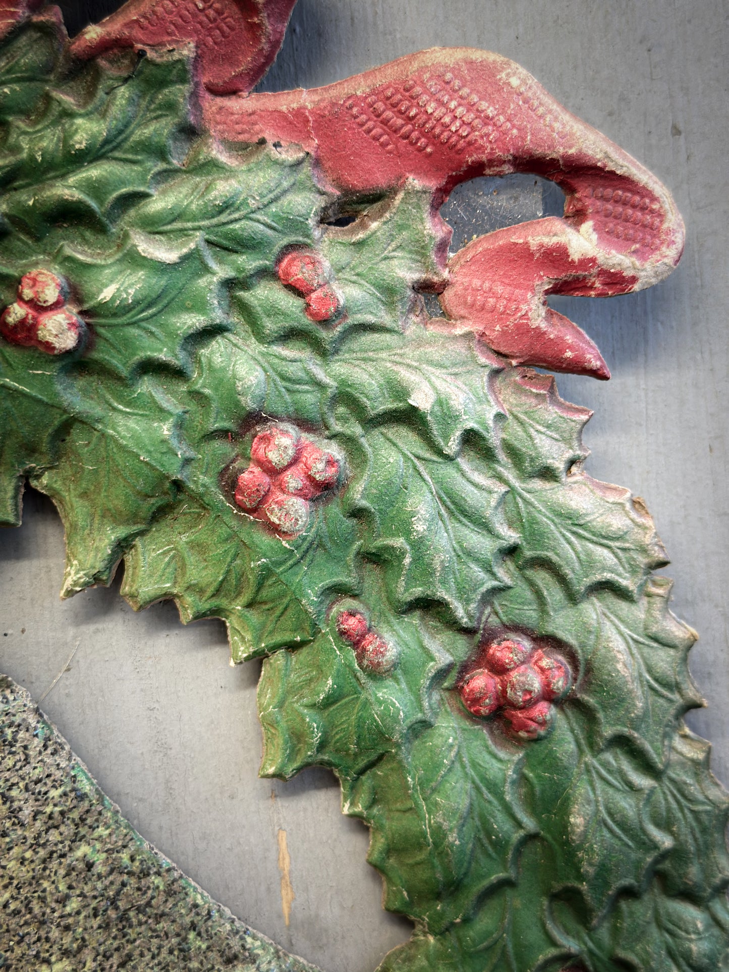 Early–Mid 20th Century Pressed-Paper Christmas Wreath with Twin Bells-oral provenance linking it to the Bletchley Museum collection