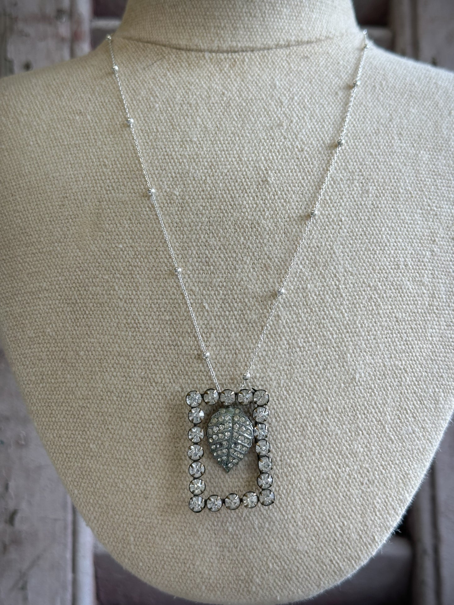 Found Object Pavé Leaf Necklace by Jealous Moon Jewellery