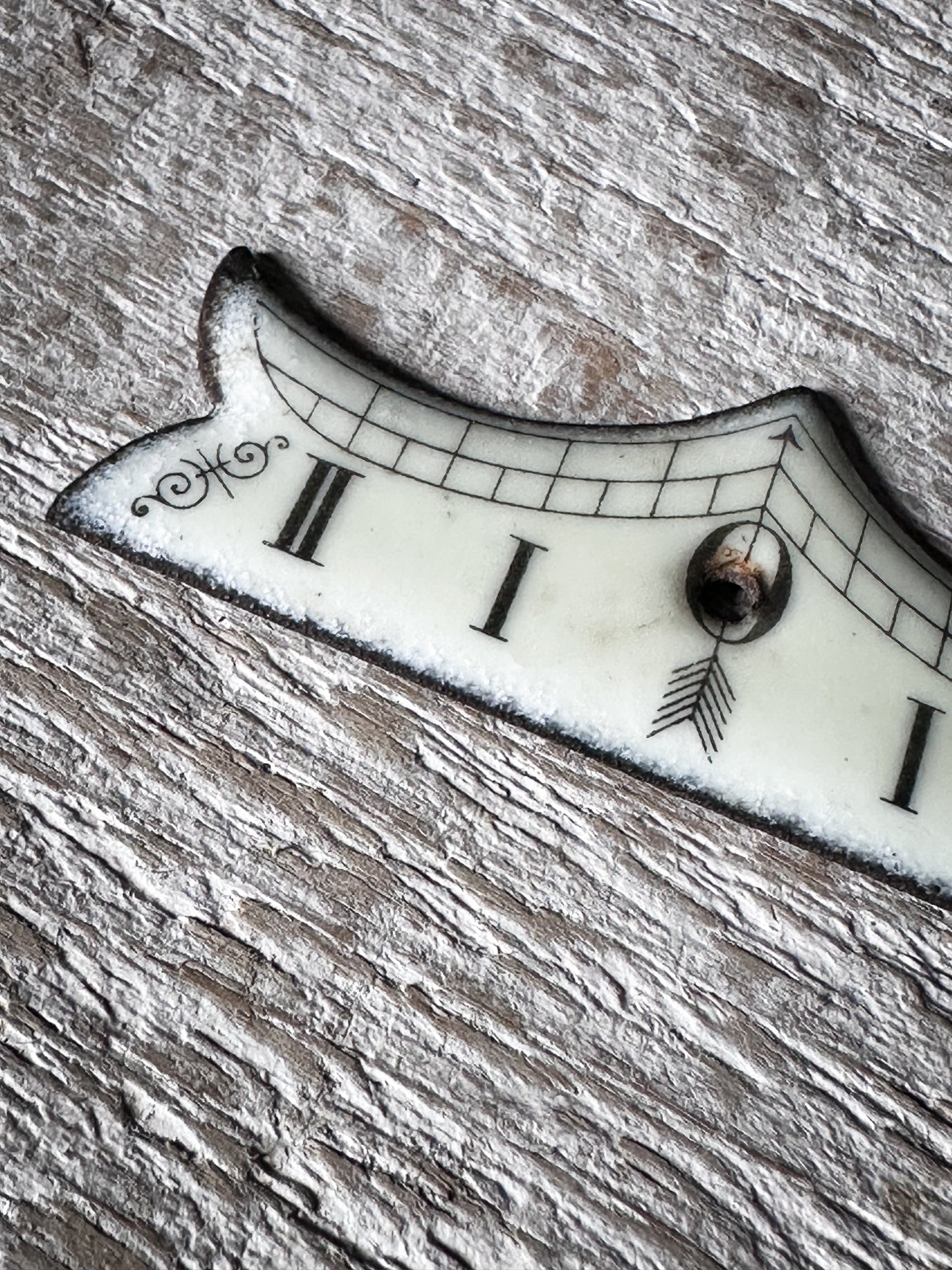 Victorian Enamel Clock Beat Plate | Antique Pendulum Beat Scale | Clock Restoration Part