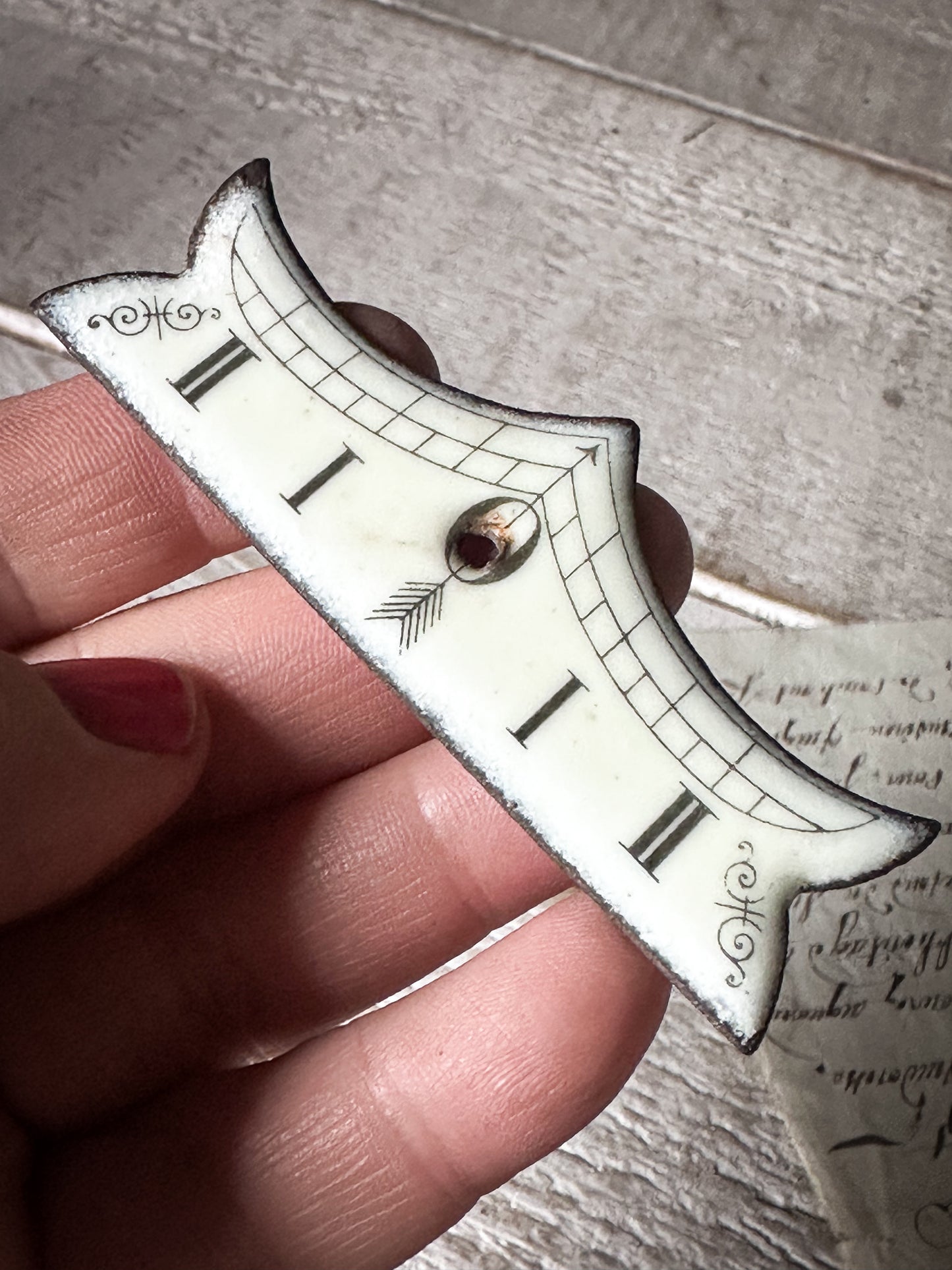 Victorian Enamel Clock Beat Plate | Antique Pendulum Beat Scale | Clock Restoration Part