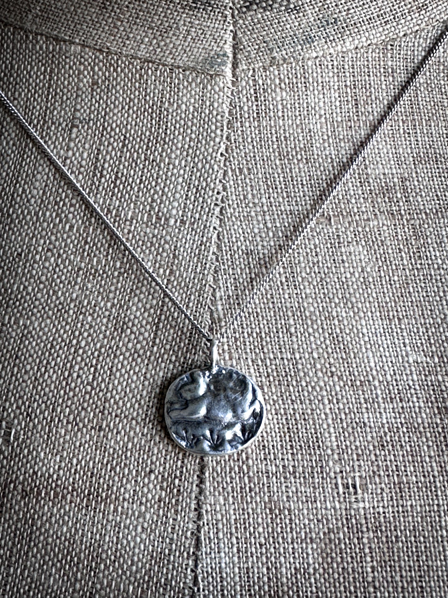 Meadow Rabbit Pendant – Handcrafted .999 Fine Silver Necklace