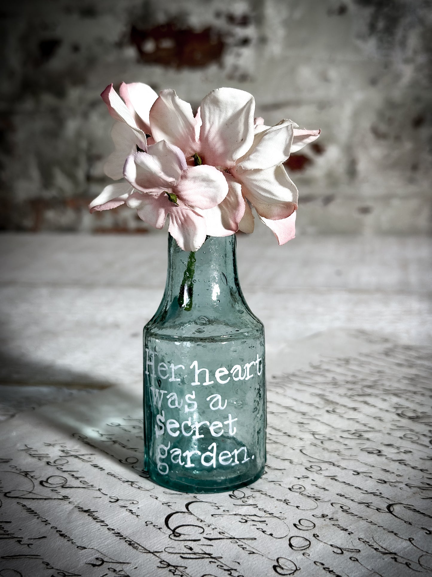 A Victorian Glass Ink Bottle Vase Gift for a Gardener