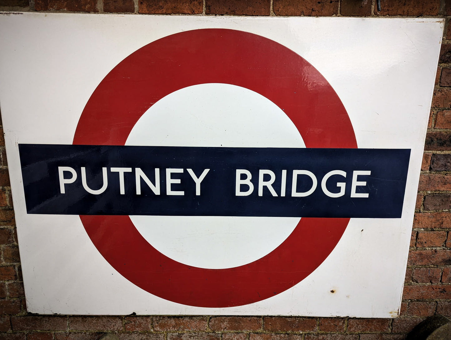 An Original London Underground Enamel Platform Station sign Putney Bridge