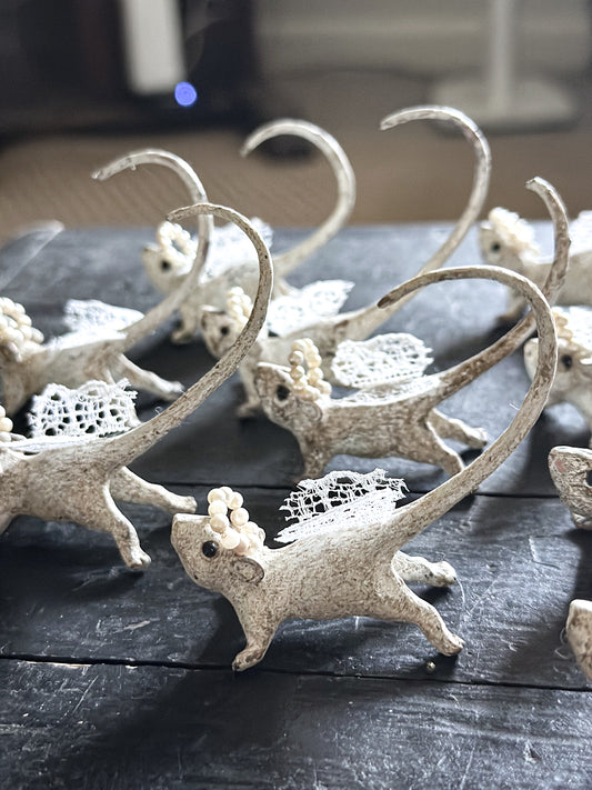 A Limited Edition Cold Painted Brass “Little Angel” Christmas Mouse