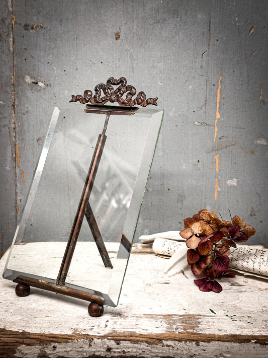 Antique French Ormolu & Bevelled Glass Photo Frame