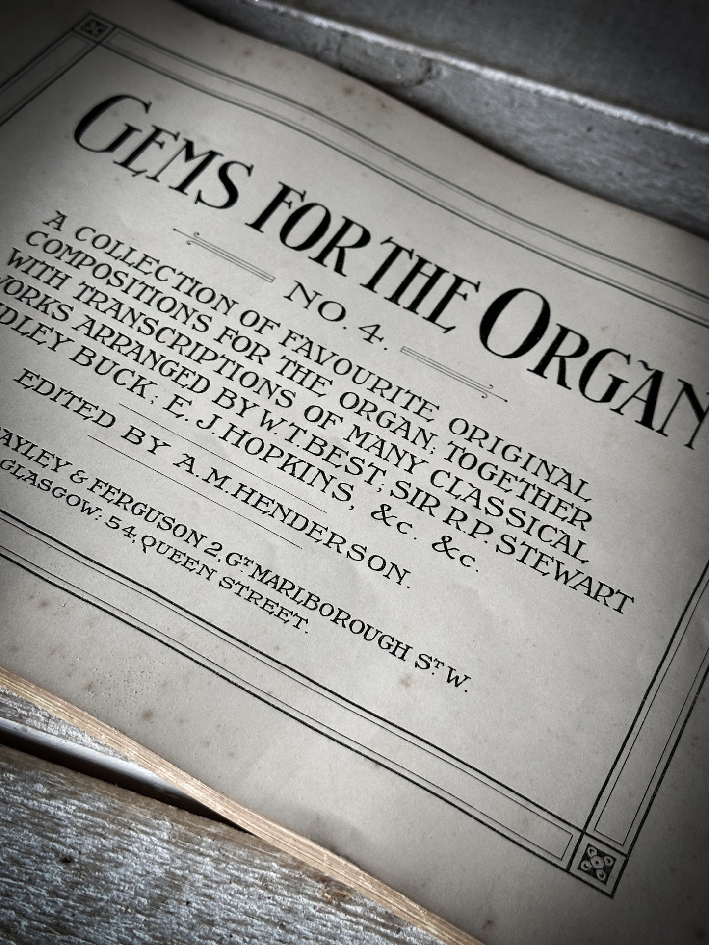 Gems for the Organ Hayley & Ferguson, London & Glascow music book