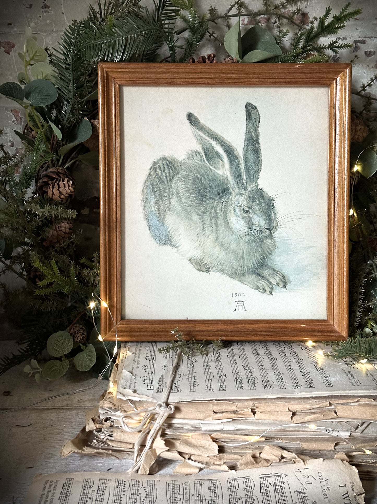 Vintage Framed Albrecht Durer Print of a Young Hare