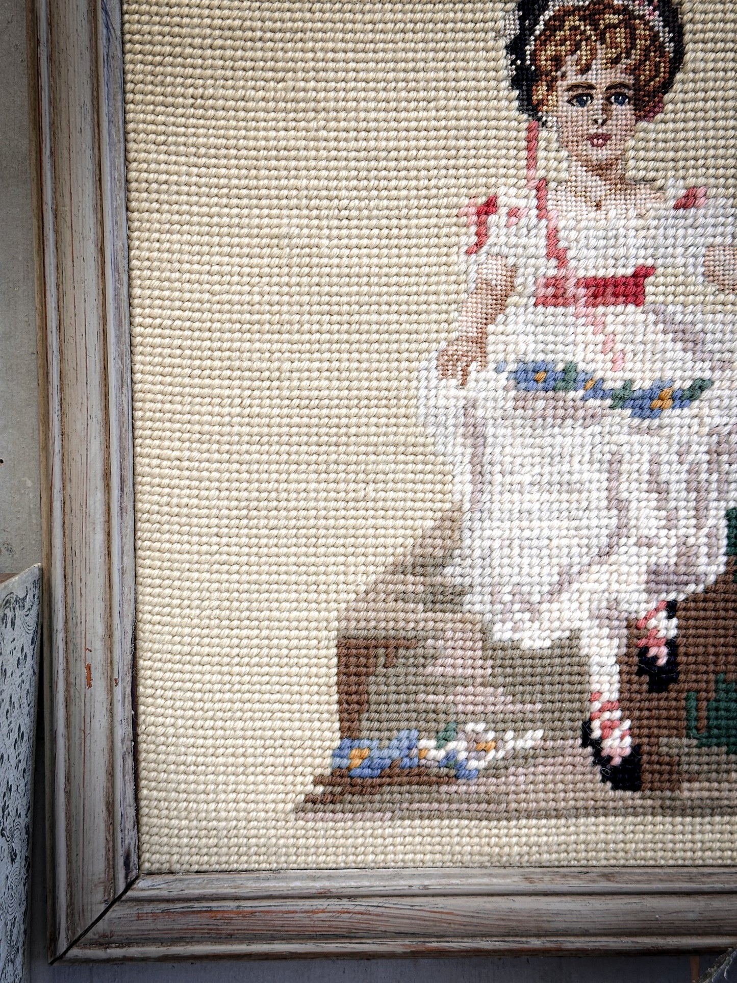 Antique Needlepoint Picture – Country House Style