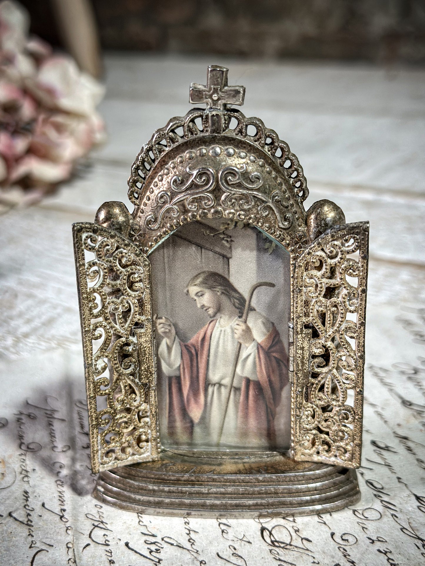 Antique French miniature Shrine