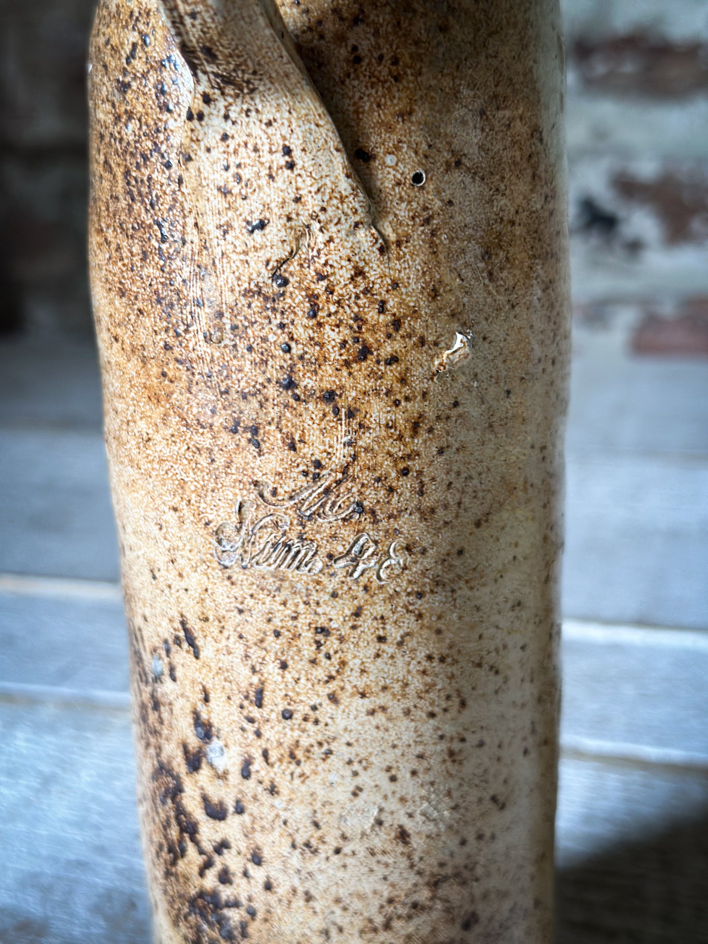 Antique German Nassauer Stoneware Bottle c.1890–1920 | Salt Glazed Bottle | Seit 1848