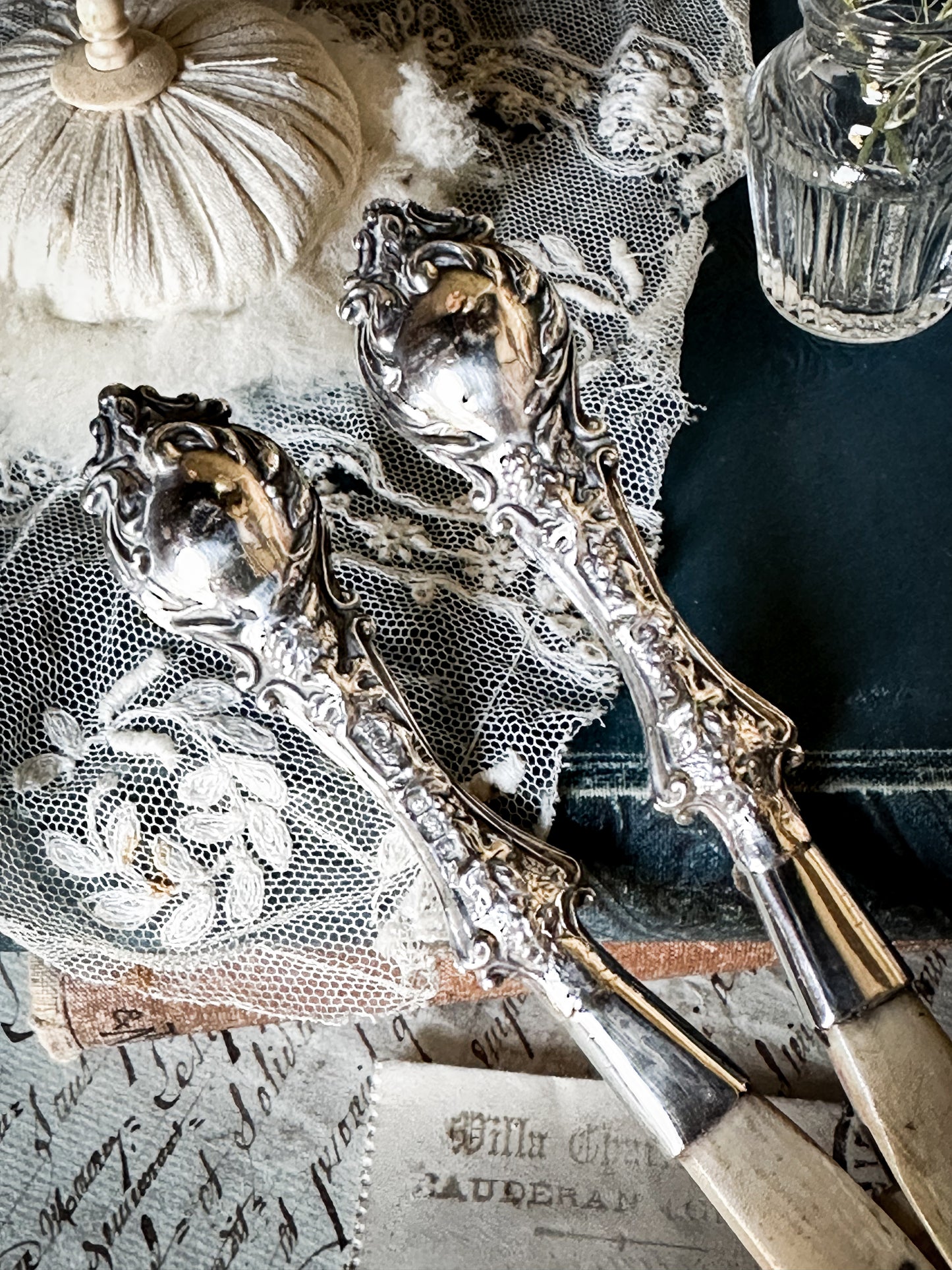 A Gorgeous pair of Hallmarked Silver and Bone Glove Stretchers