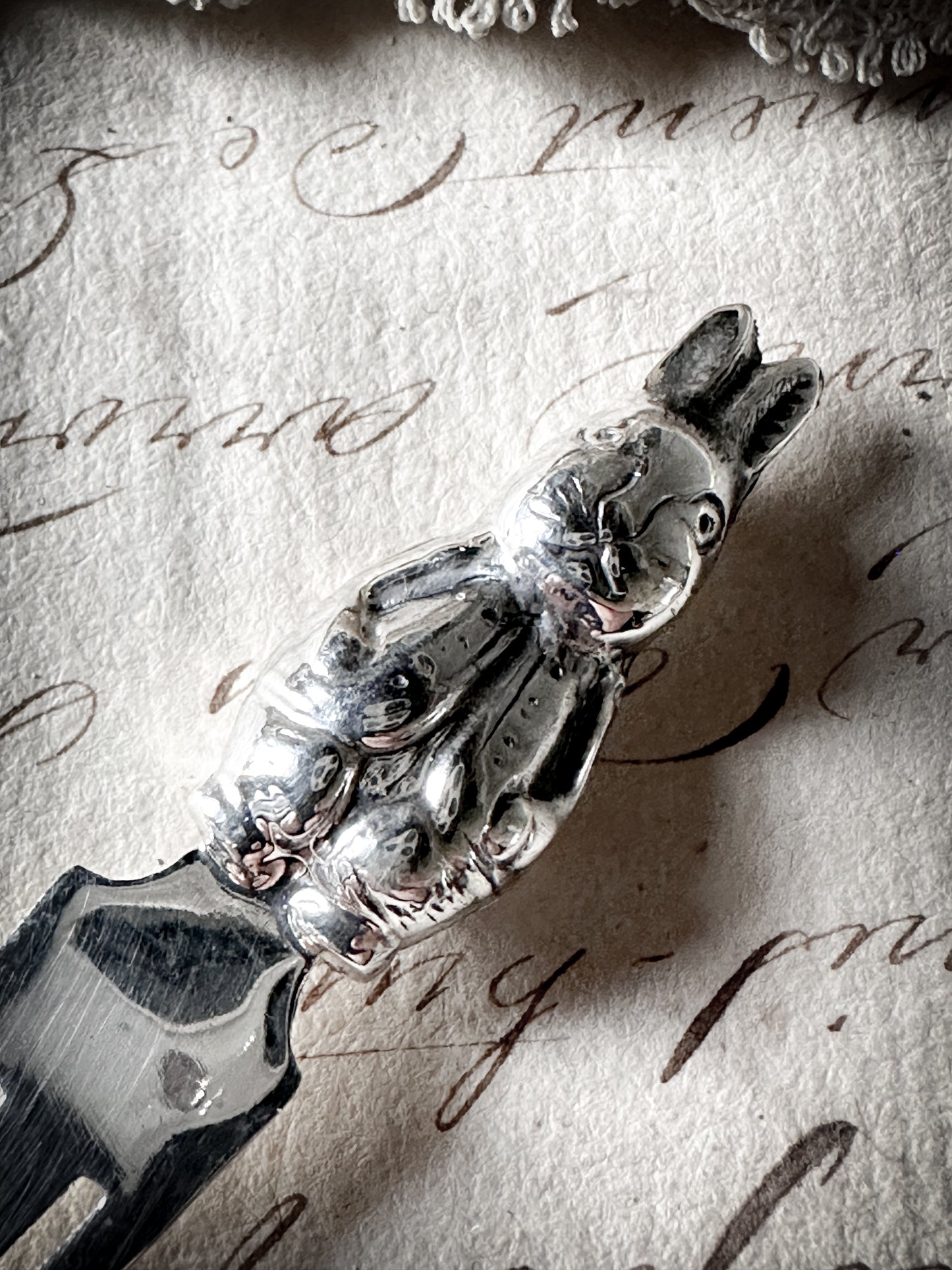 A lovely little vintage silver 925 Peter Rabbit book mark