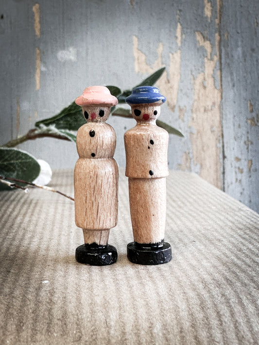 A Vintage German Erzgebirge Lady & Gentleman For A Christmas Putz Village