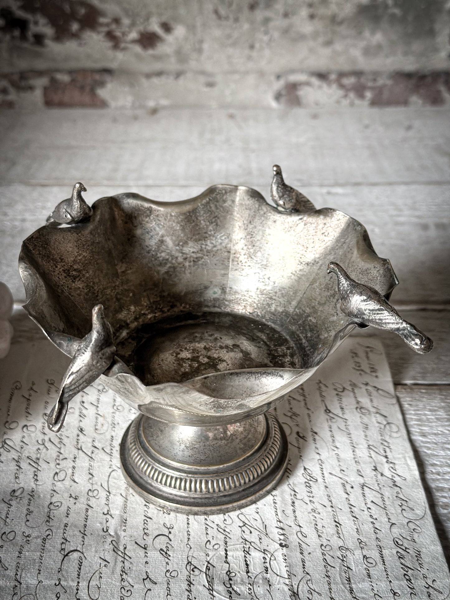 A Stunning Antique Silver Plated French Bon Bon Dish