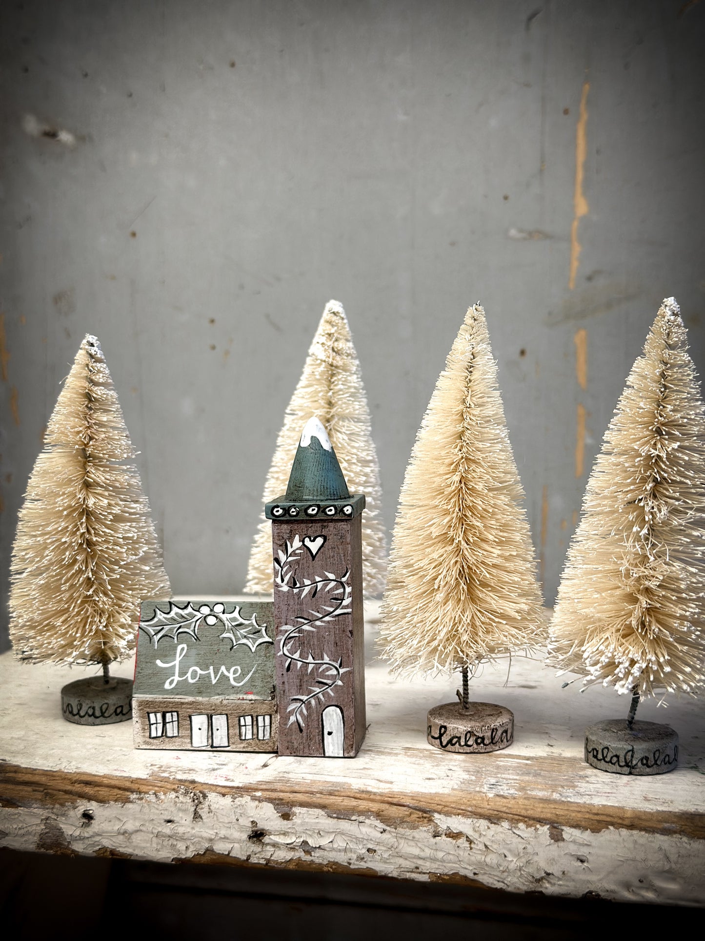 A Tall Painted Bottle Brush Tree “Falalalalalalalala””