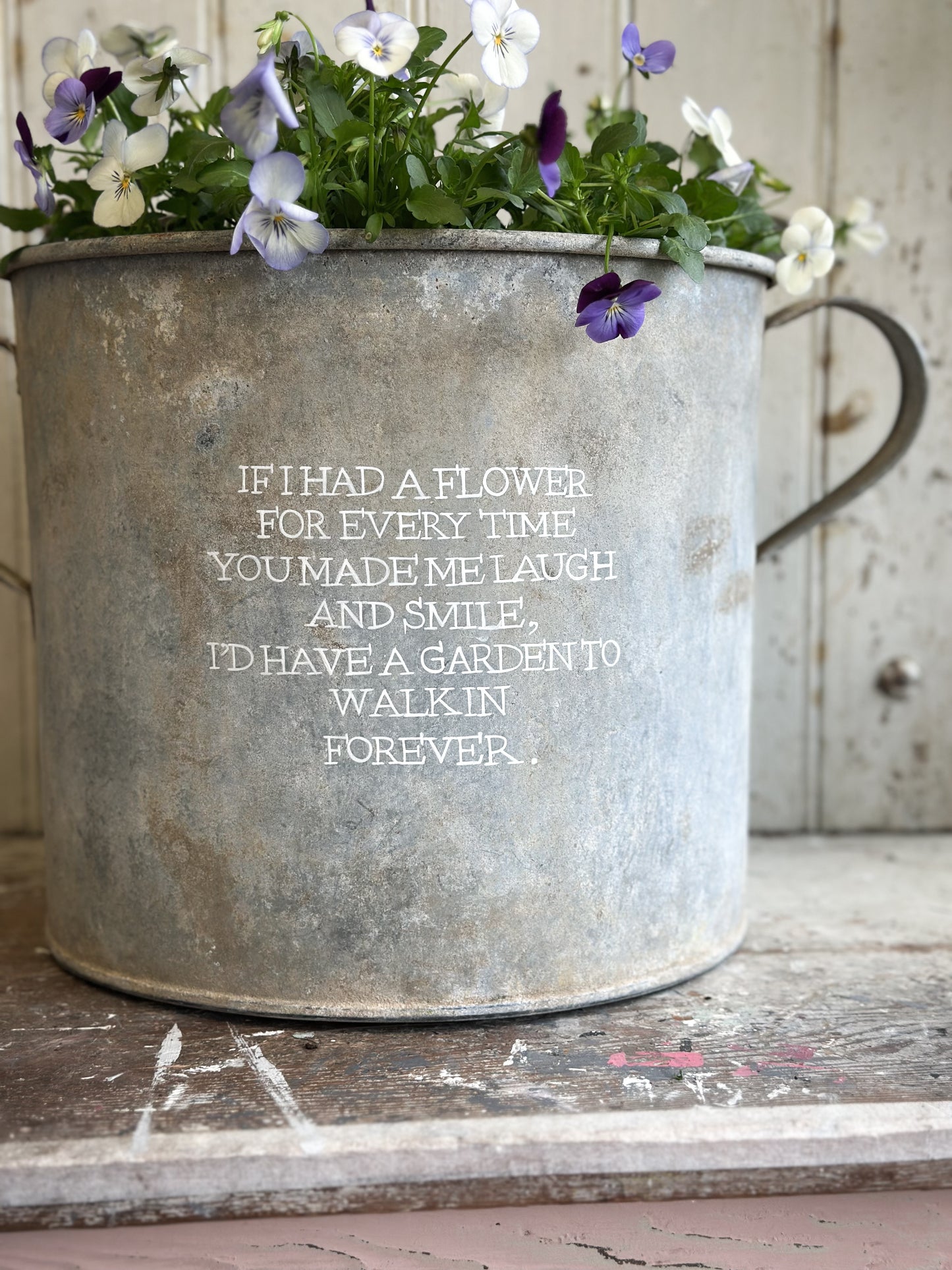 “If I had a Flower” Galvanised Garden Planter