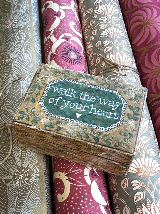 “Walk the Way of Your Heart” – Antique French Hand Painted Box