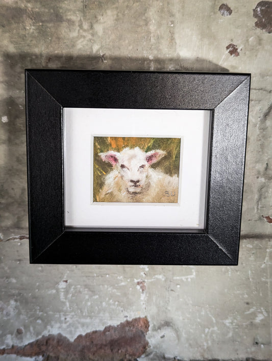 An original miniature artwork by Steven Nicholas “Love Ewe”