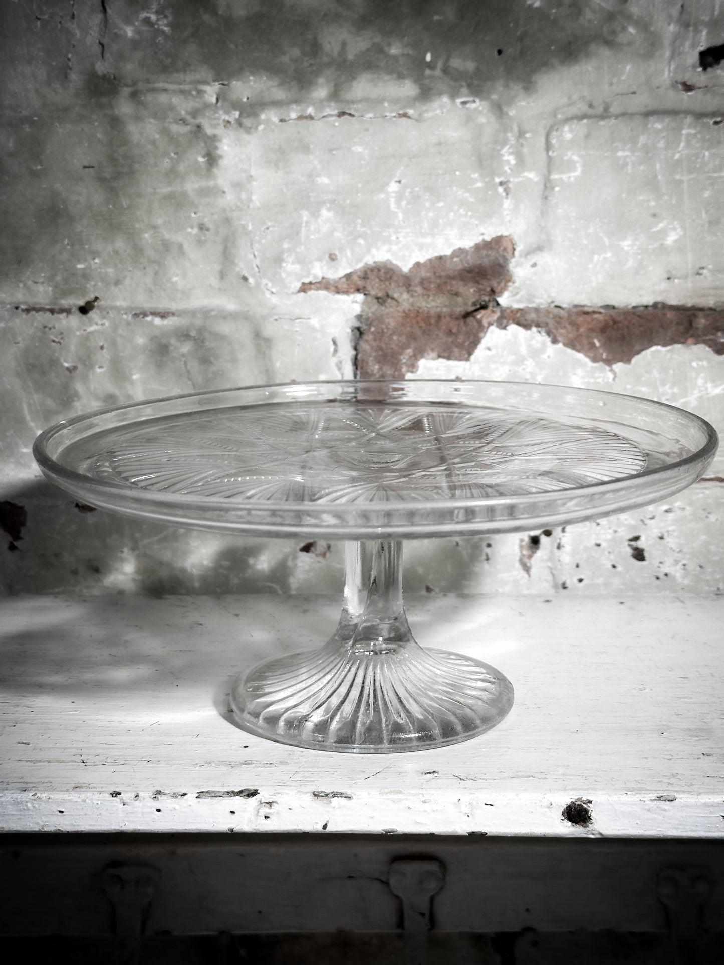 Pressed Glass Vintage Cake Stand