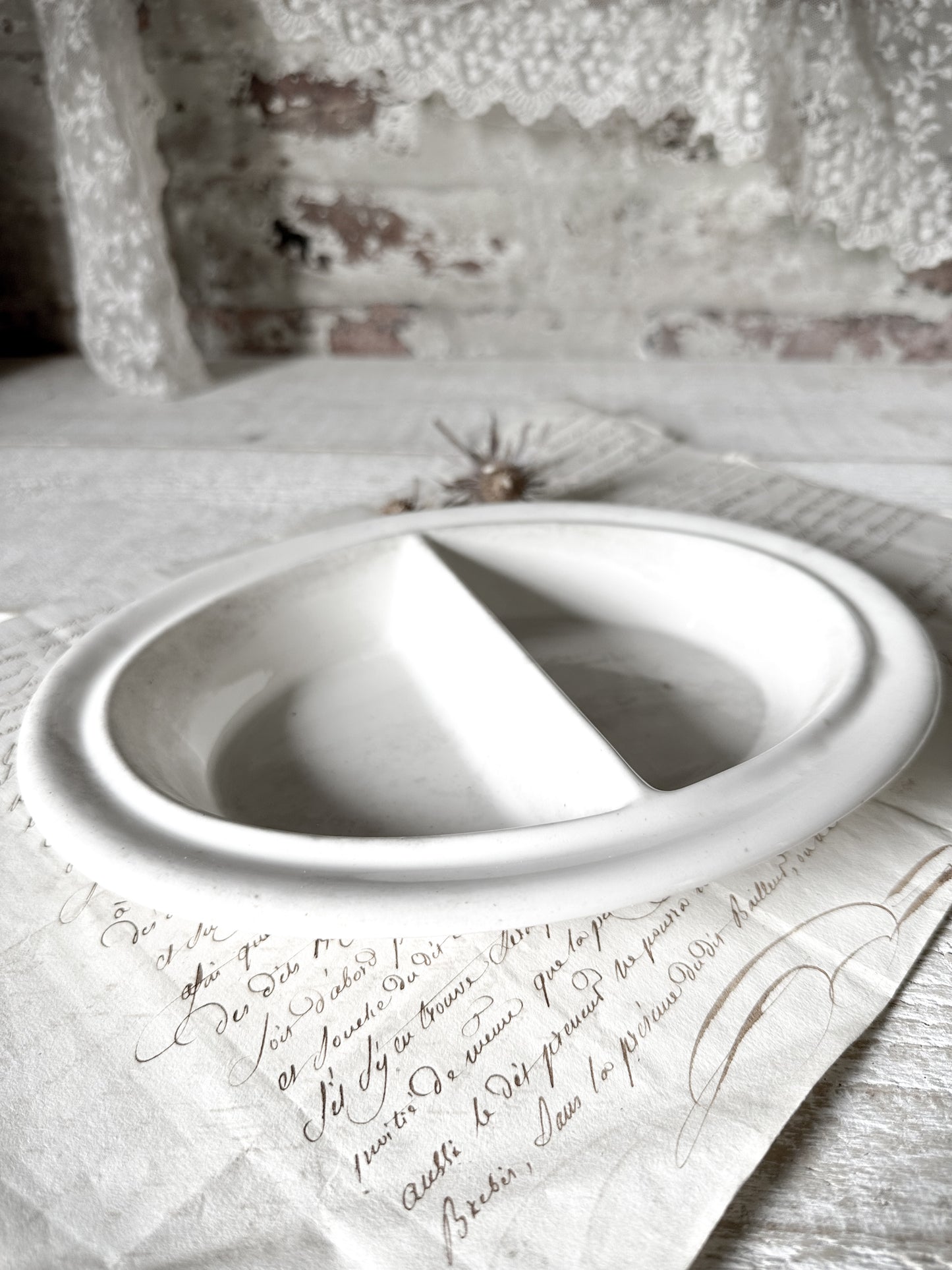 A Bristol reinforced vitrite Ironstone divided serving dish