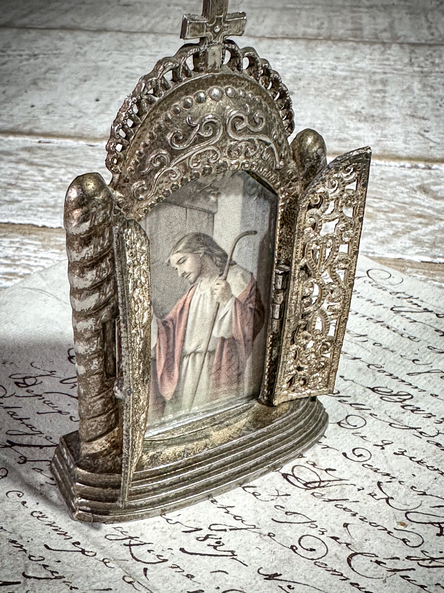 Antique French miniature Shrine