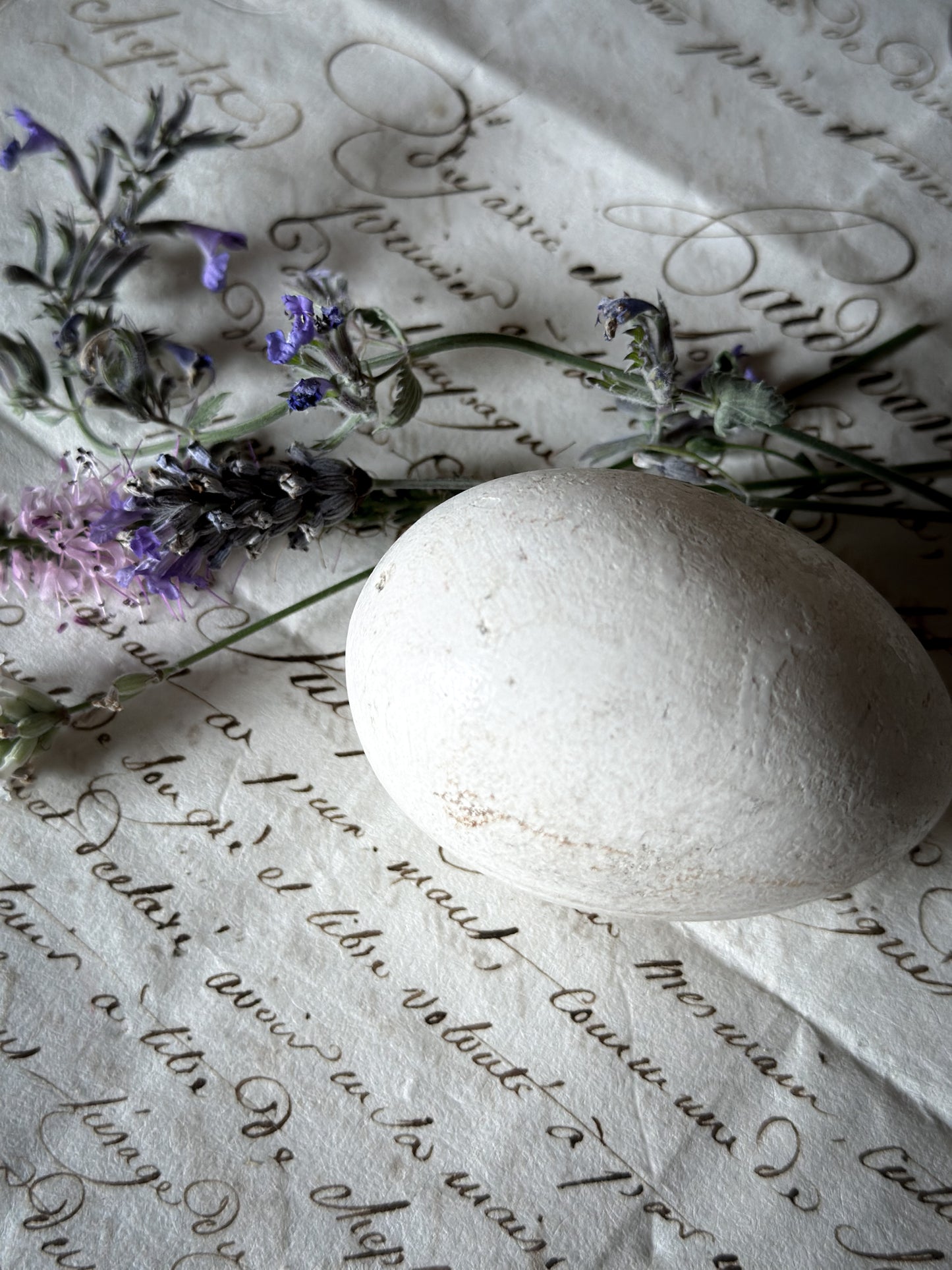 An original antique ceramic broody egg