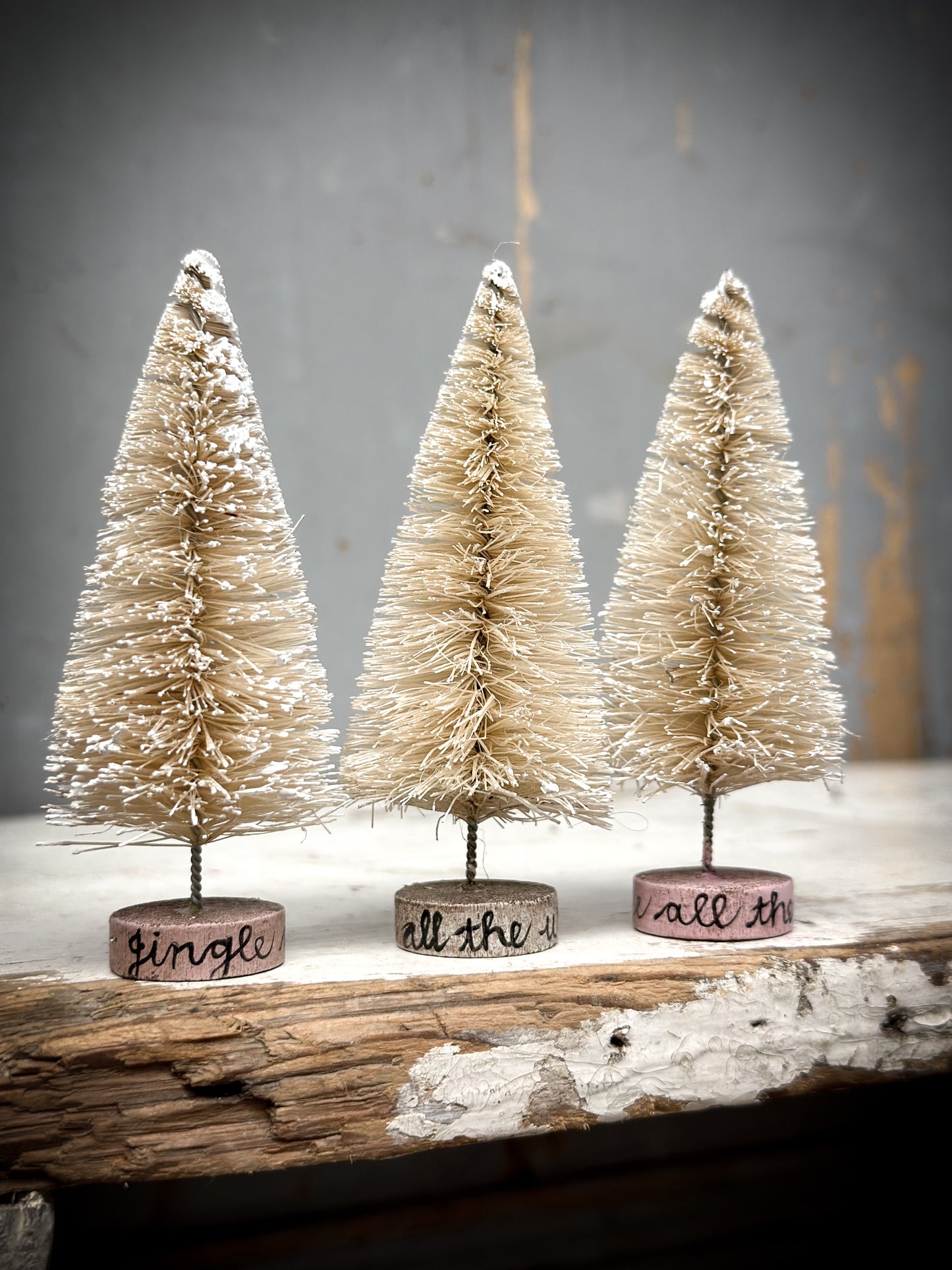 A Tall Painted Bottle Brush Tree “Jingle All The Way”