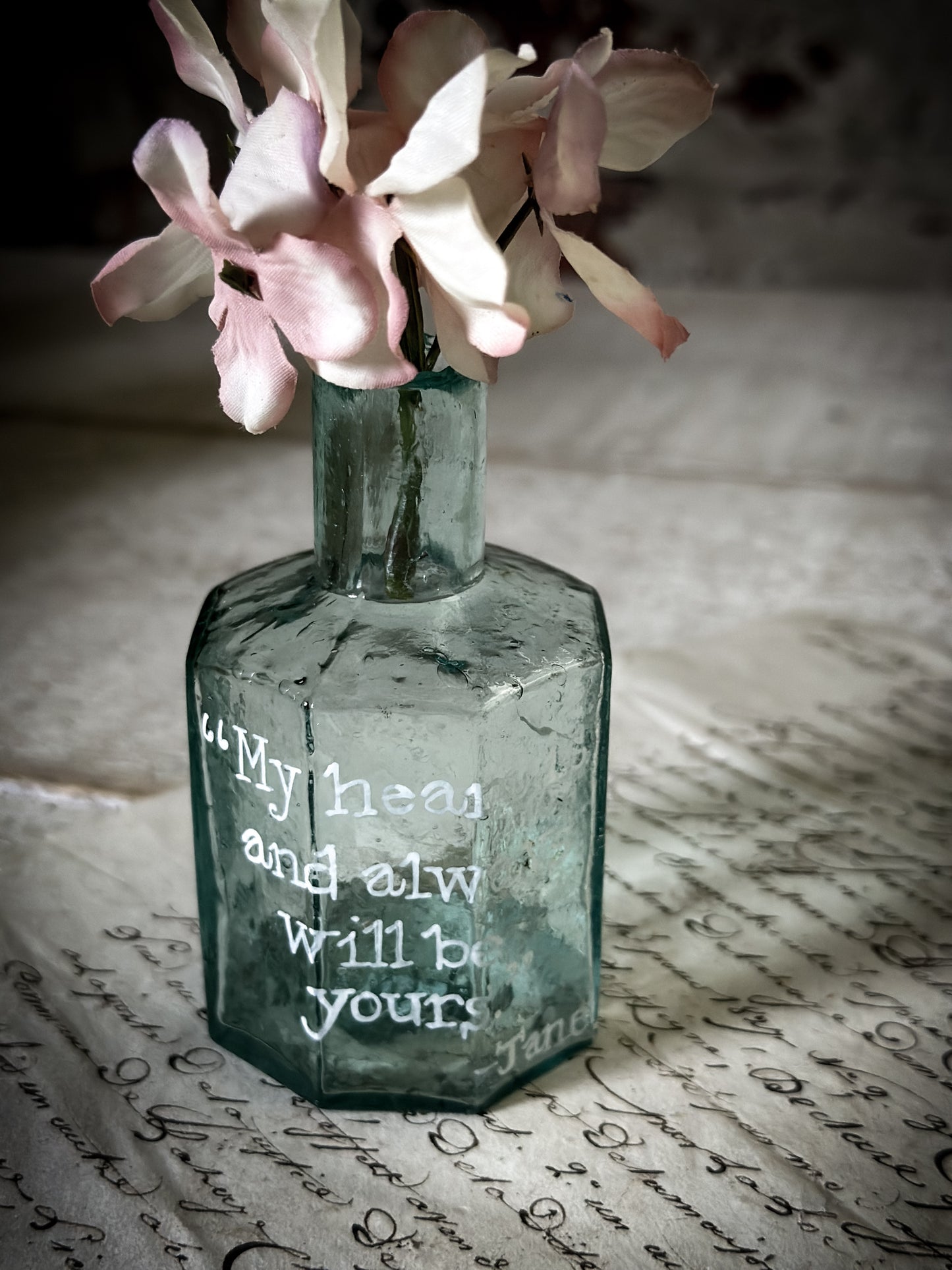 A Victorian Glass Ink Bottle Vase Gift for a Gardener