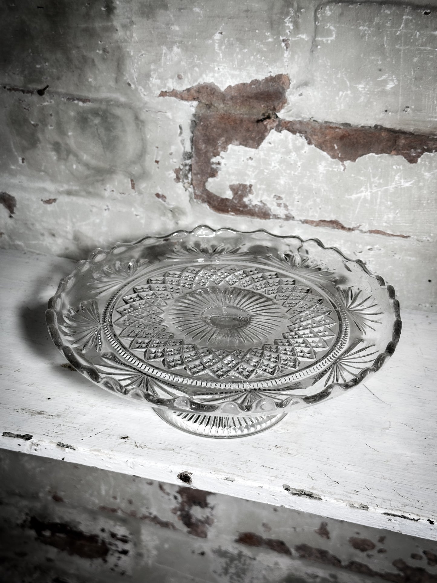 Pressed Glass Vintage Cake Stand