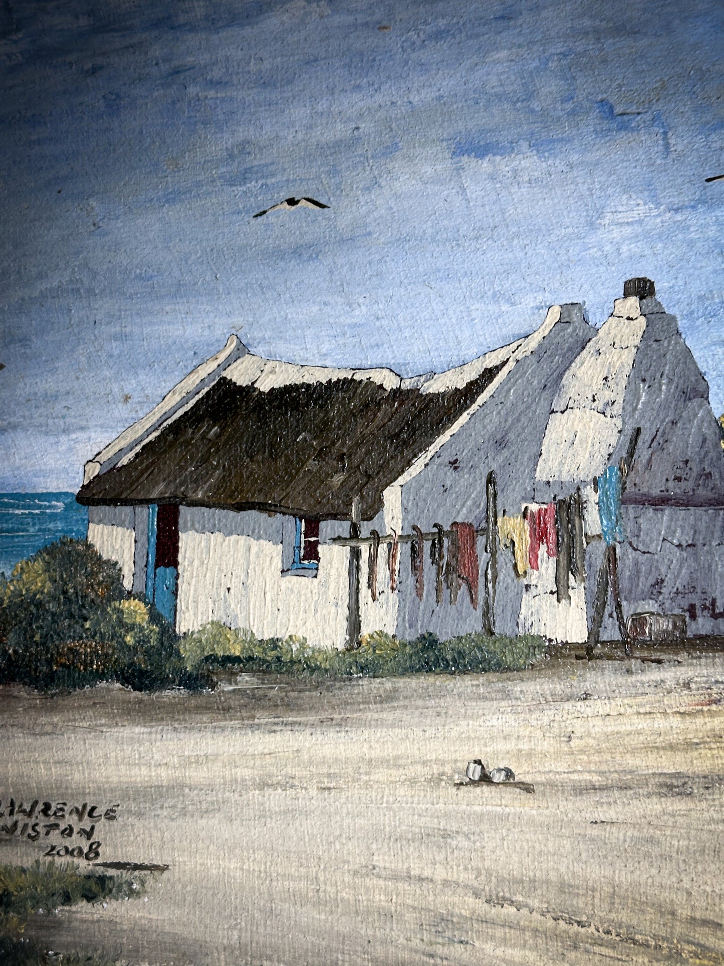 An Original Oil on Board Landscape Painting of Arniston, South Africa