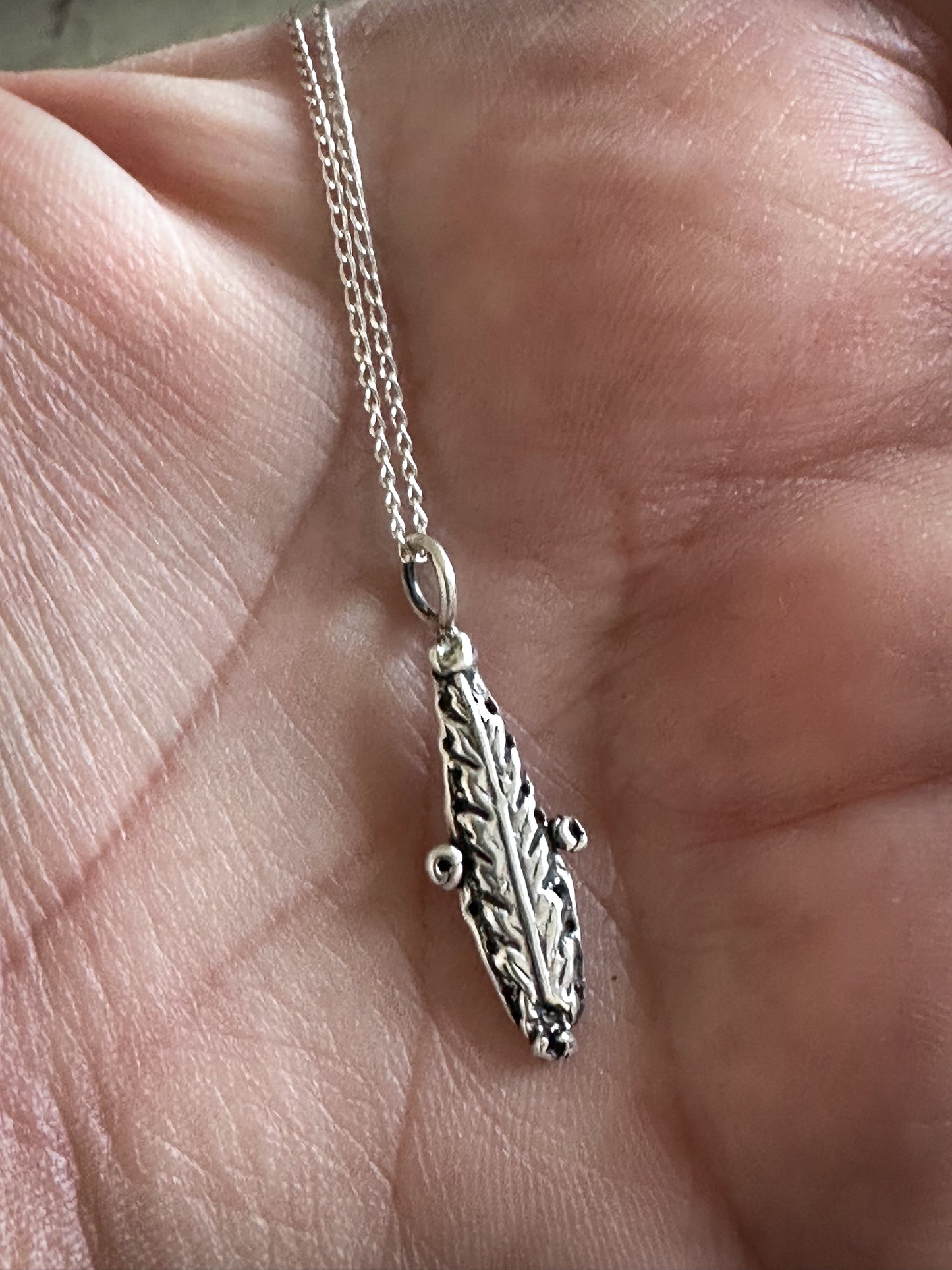 Moonlit Fern Necklace – Fine Silver Fern from an Antique Wedgwood Sprig