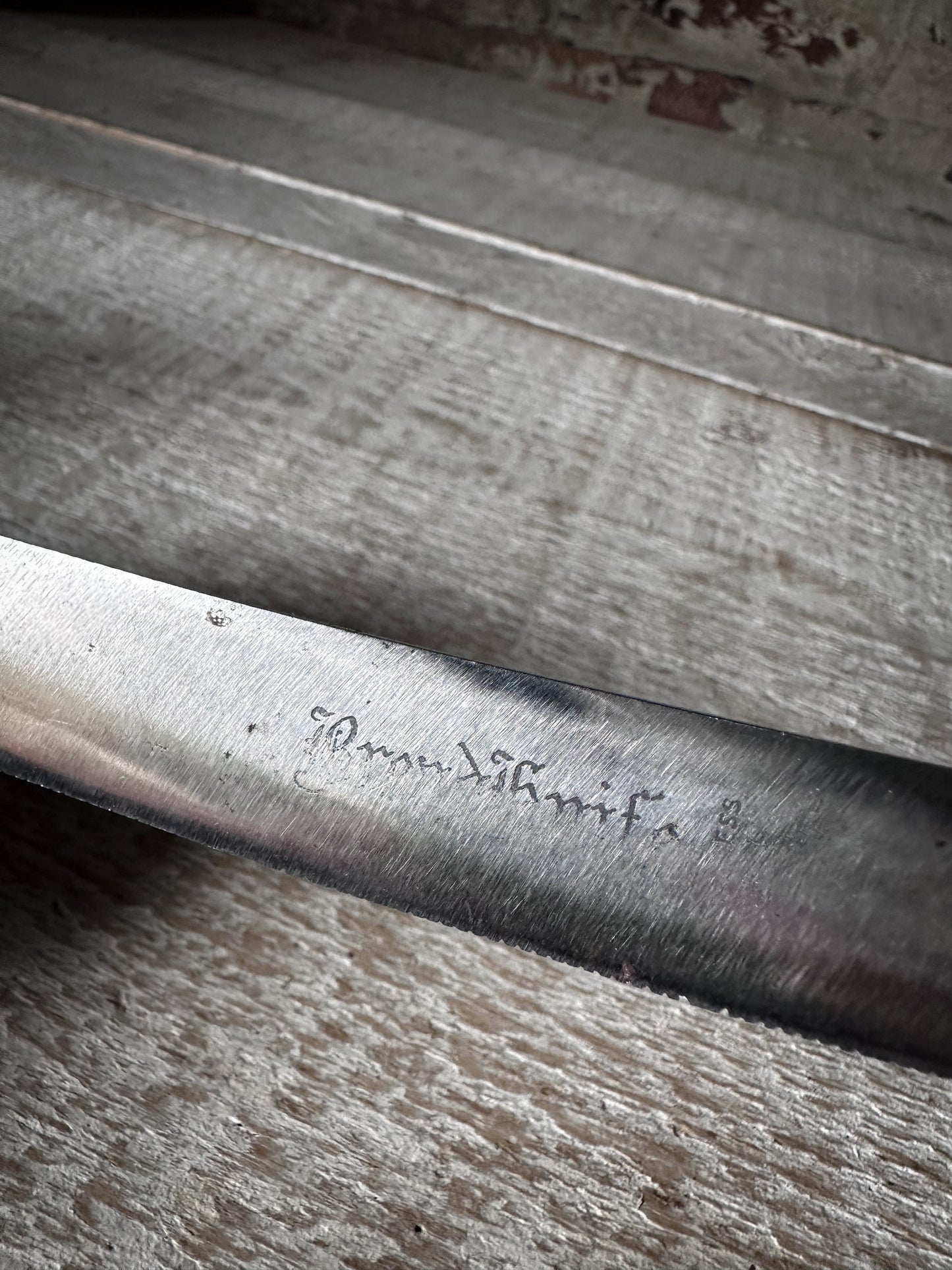 Antique English Treen Bread Knife | Hand-Carved “BREAD” Folk Art Handle | 33cm Kitchenalia