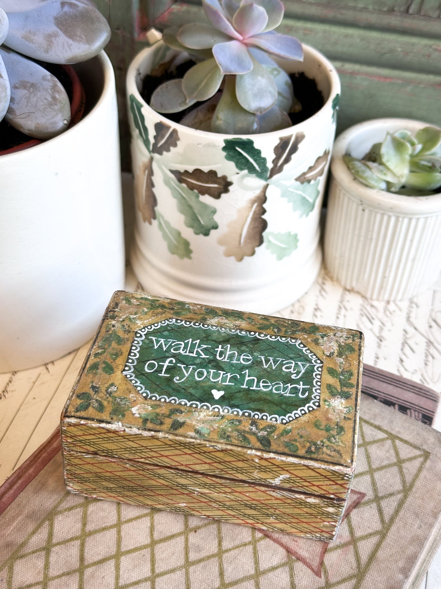 “Walk the Way of Your Heart” – Antique French Hand Painted Box