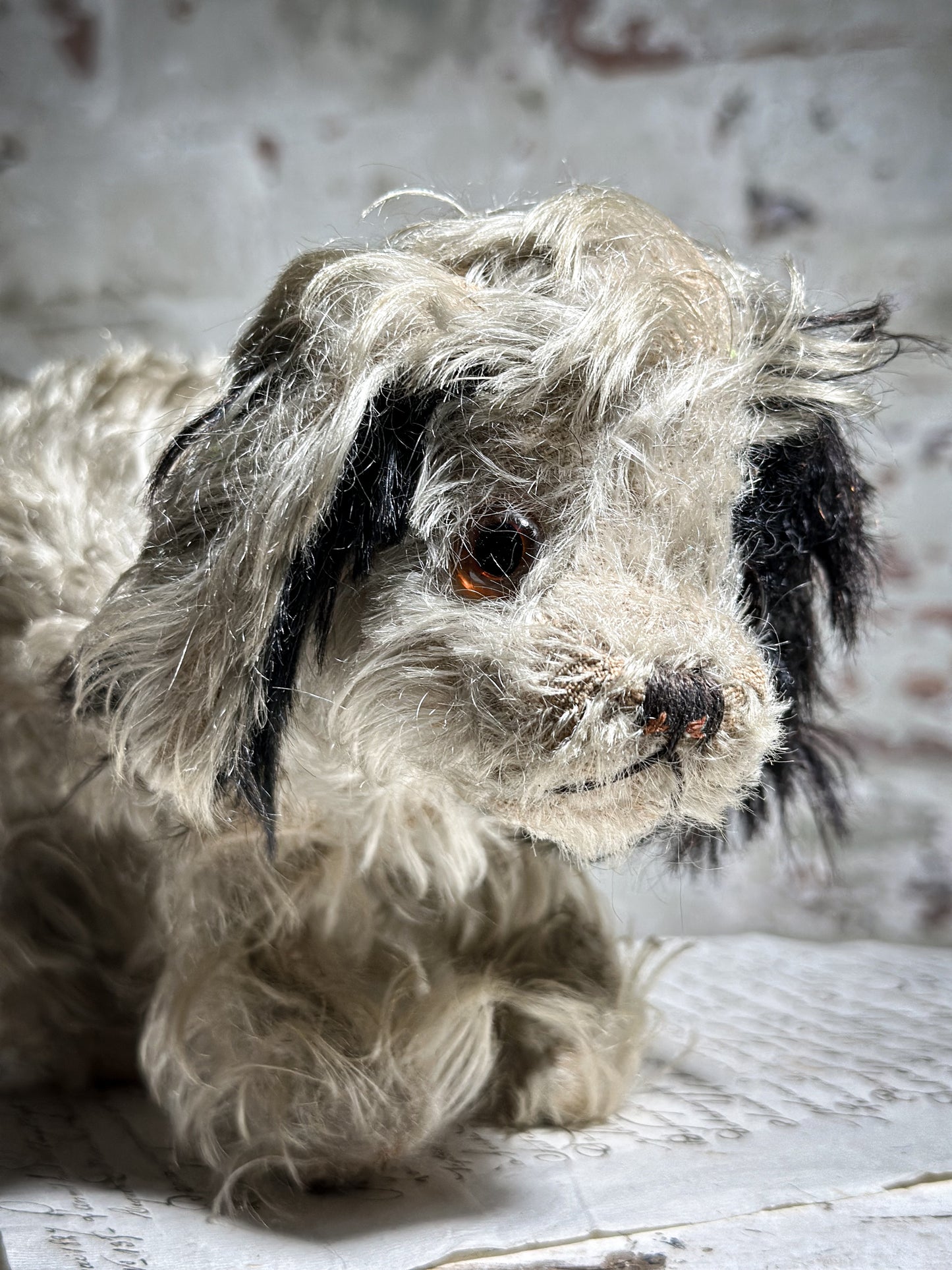 Antique Mohair Toy Terrier Dog