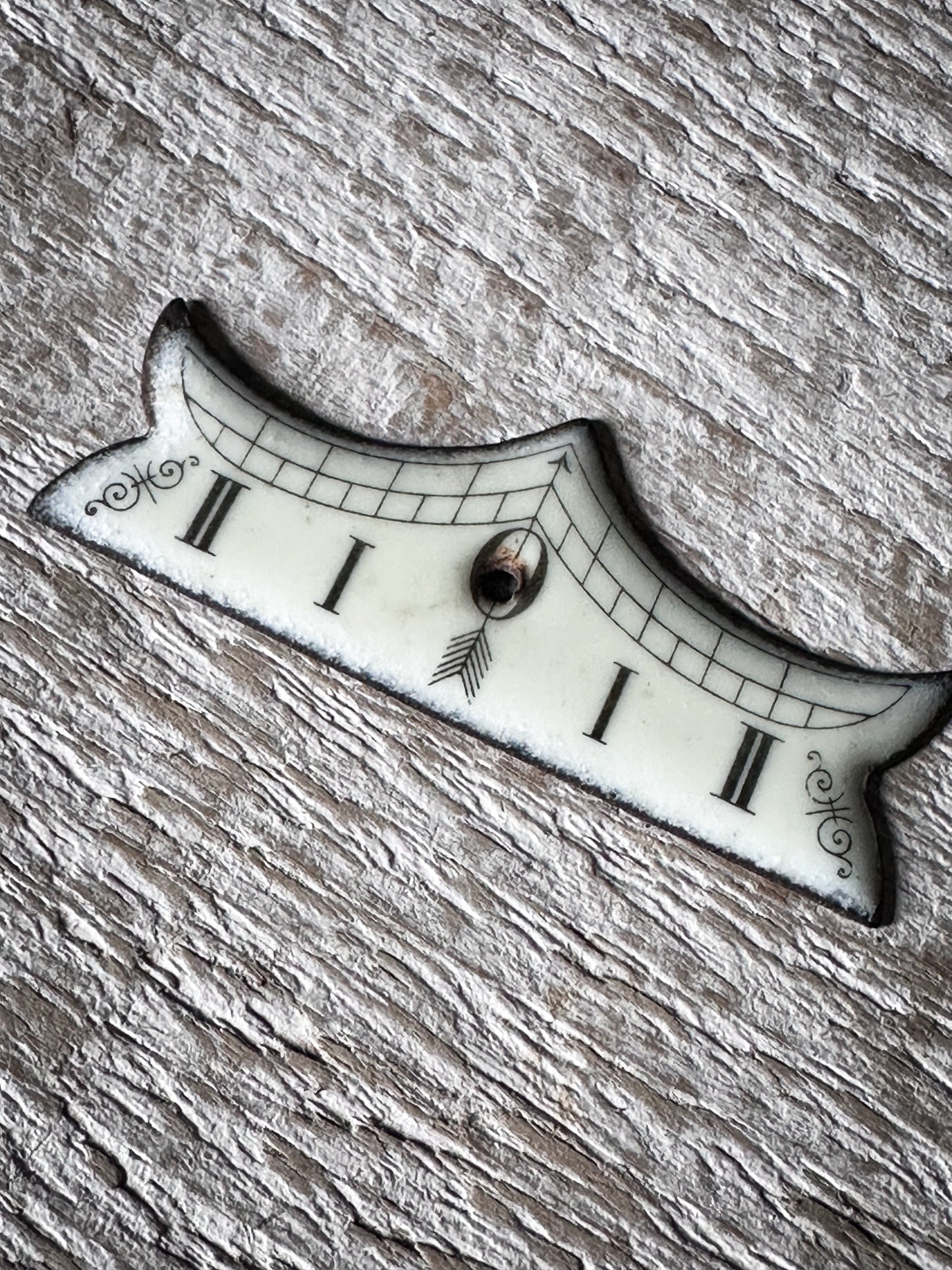 Victorian Enamel Clock Beat Plate | Antique Pendulum Beat Scale | Clock Restoration Part
