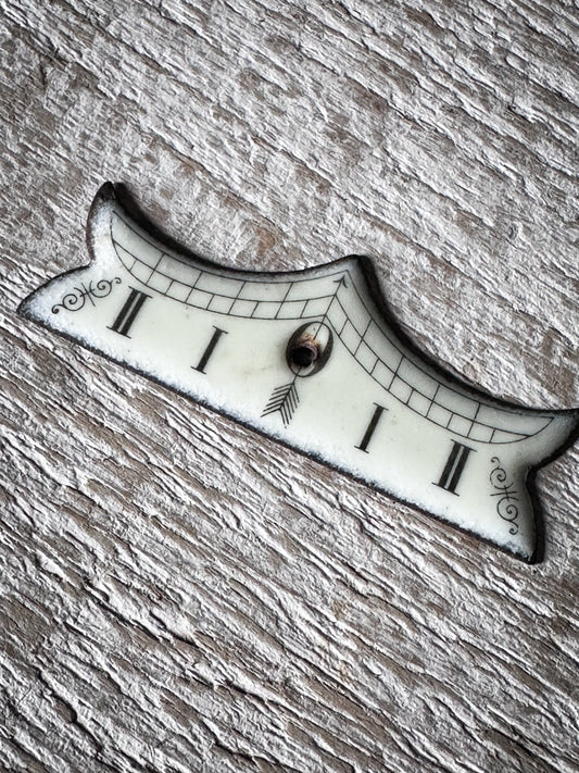 Victorian Enamel Clock Beat Plate | Antique Pendulum Beat Scale | Clock Restoration Part